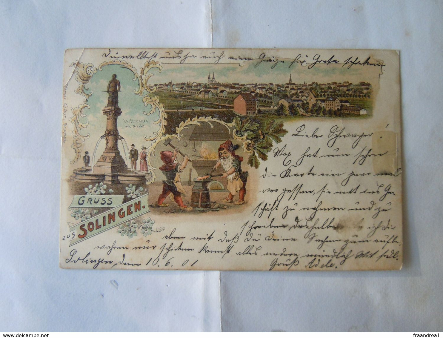 AK Gruss Aus Solingen - Gedicht - 1901 LITHO  OLD POSTCARD - Saluti Da.../ Gruss Aus...