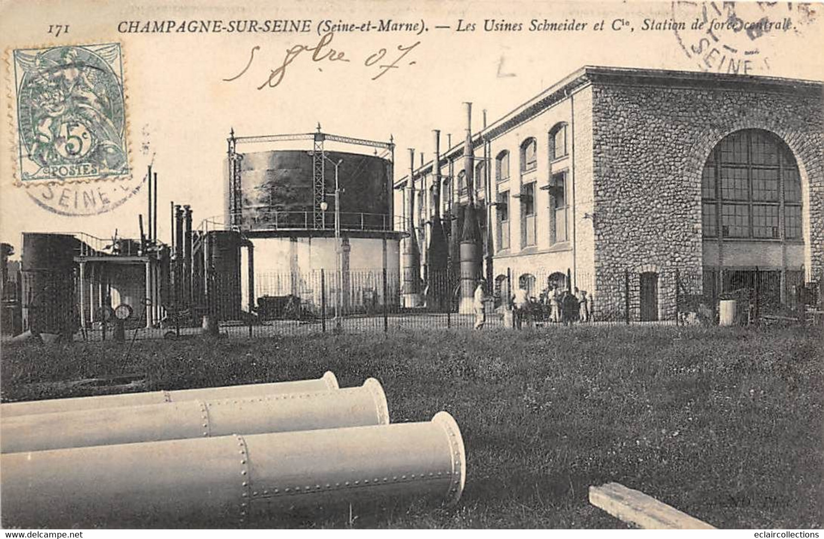 Champagne Sur Seine         77         Vue  De L'Usine Schneider    Station De Force Centrale        (voir Scan) - Champagne Sur Seine