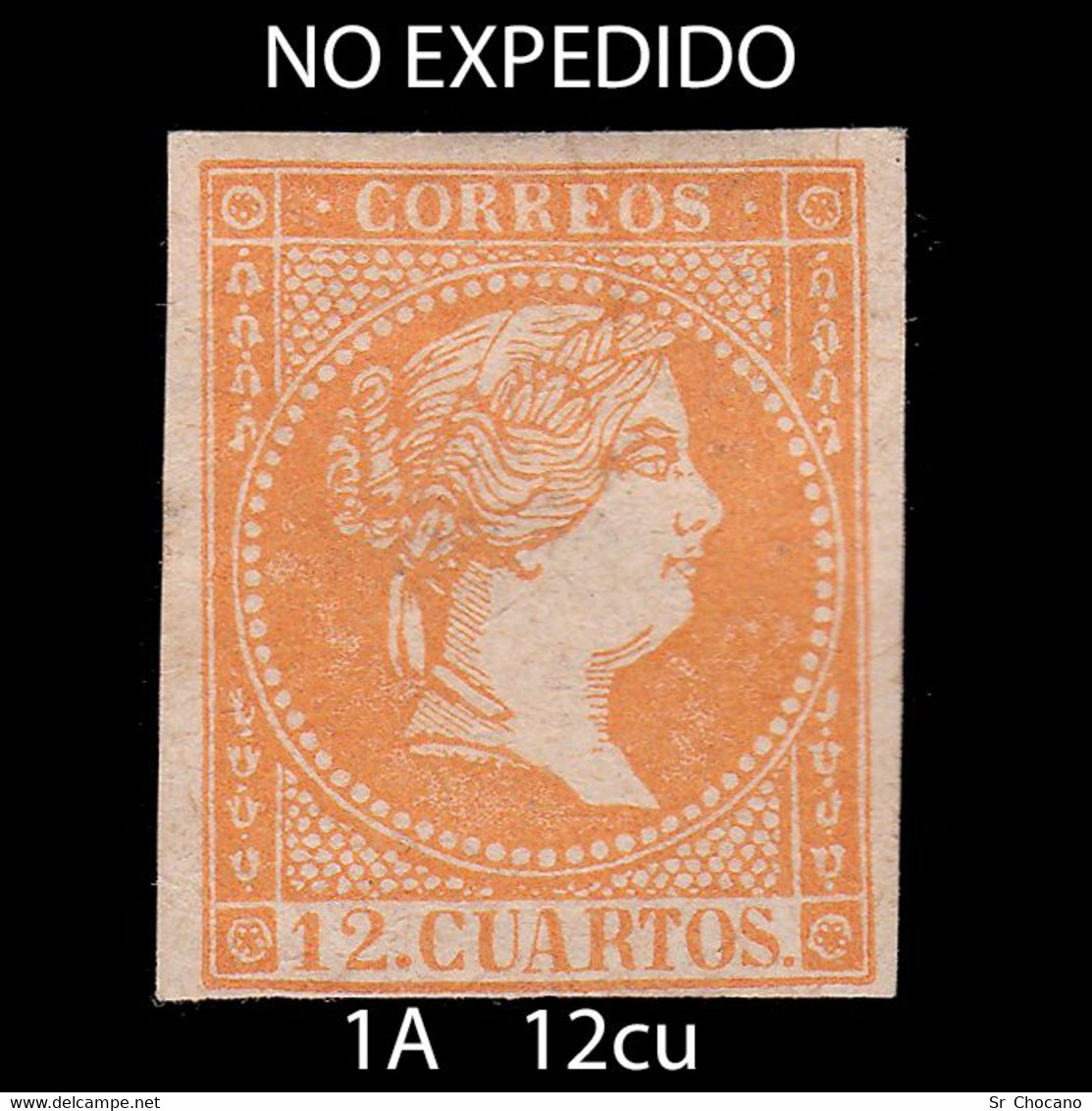 Isabel II.1859.12cu Naranja Oscuro .MH.Edifil NE 1A - Nuevos