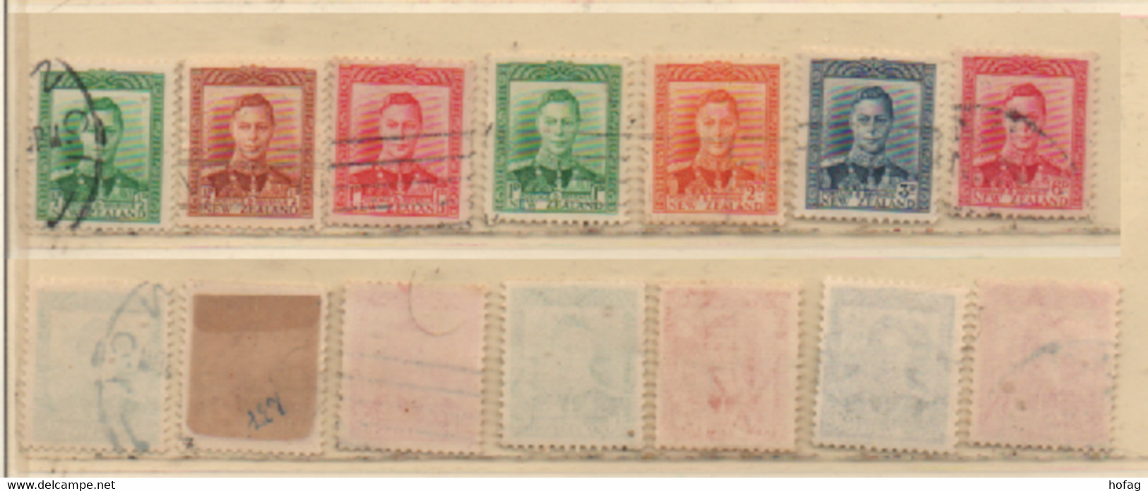 Neuseeland 1938-1947 George VI 7 Marken Siehe Bild Gestempelt, New Zealand Used - Used Stamps