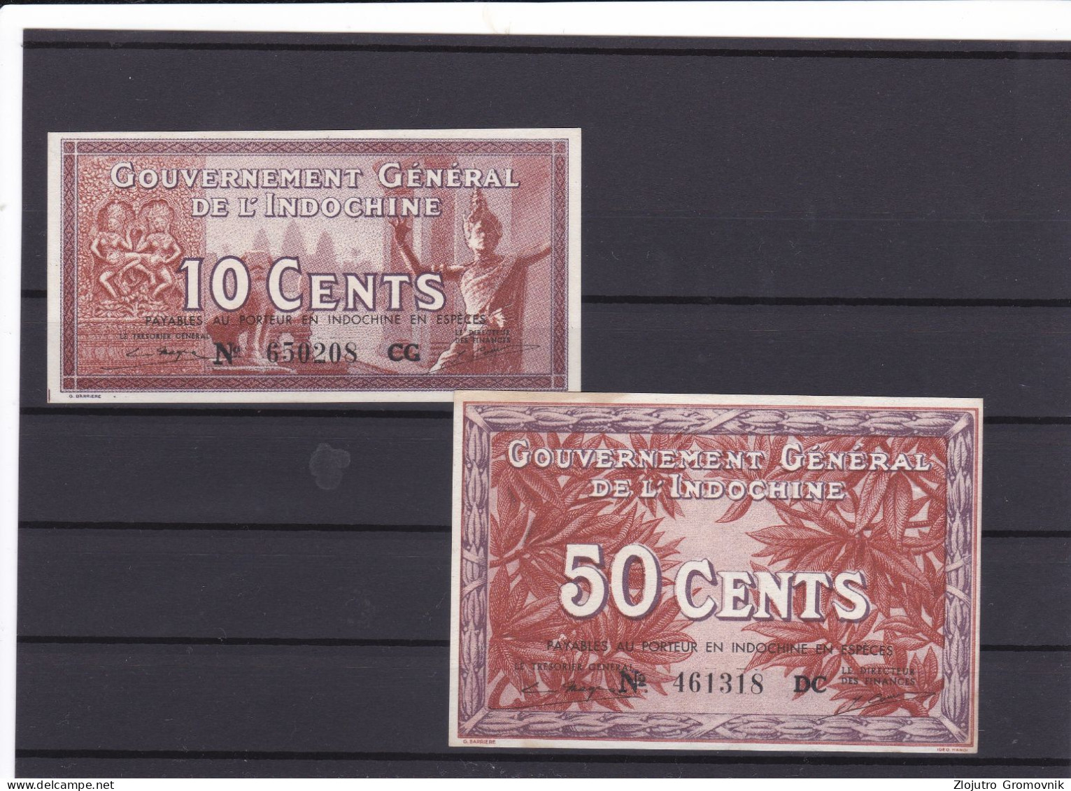French Indochina 10-50 Cents  1939 !!!  UNC - Indochina