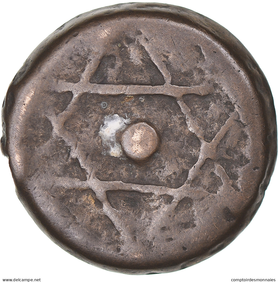 Monnaie, Maroc, 2 Falus, 1858, Marrakesh, TB, Bronze - Maroc