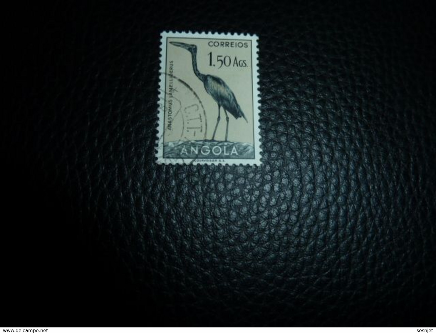 Angola - Correios - Anastomus Lamelligerus - 1.50 Ags - Yt 334 - Noir, Gris-beige Et Ardoise - Oblitéré - Année 1951 - - Angola