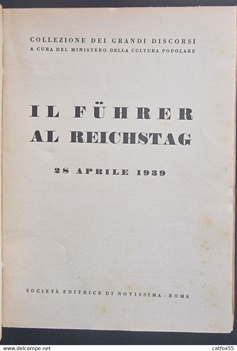 IL FUEHRER AL REICHSTAG - Discorso Completo In Italiano - Guerra 1939-45