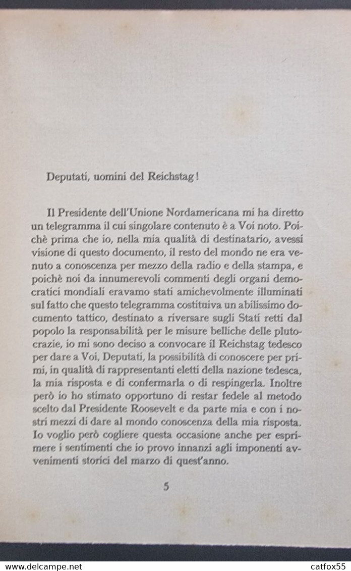 IL FUEHRER AL REICHSTAG - Discorso Completo In Italiano - Weltkrieg 1939-45