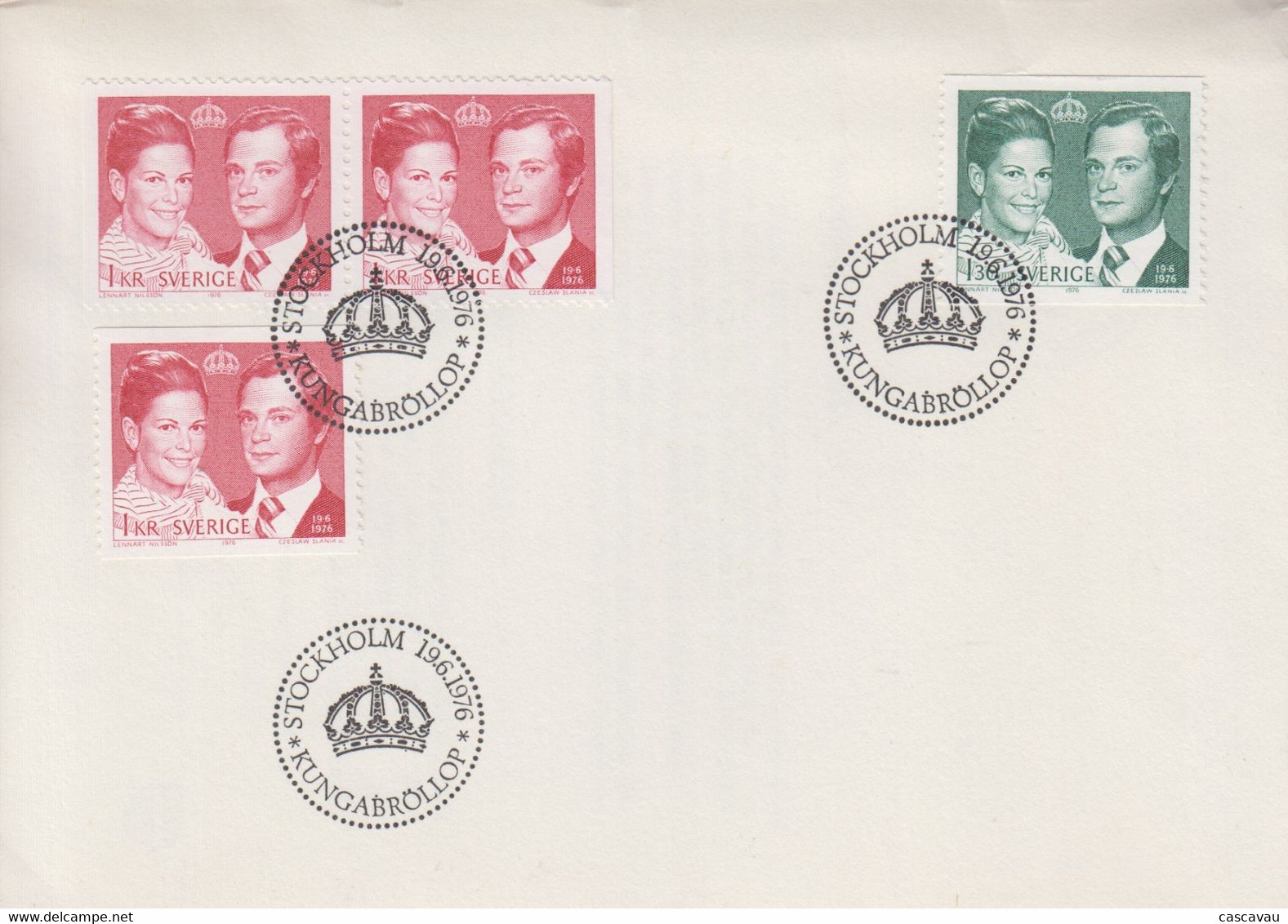 Enveloppe  FDC  1er  Jour    SUEDE     Mariage  Royal   1976 - FDC