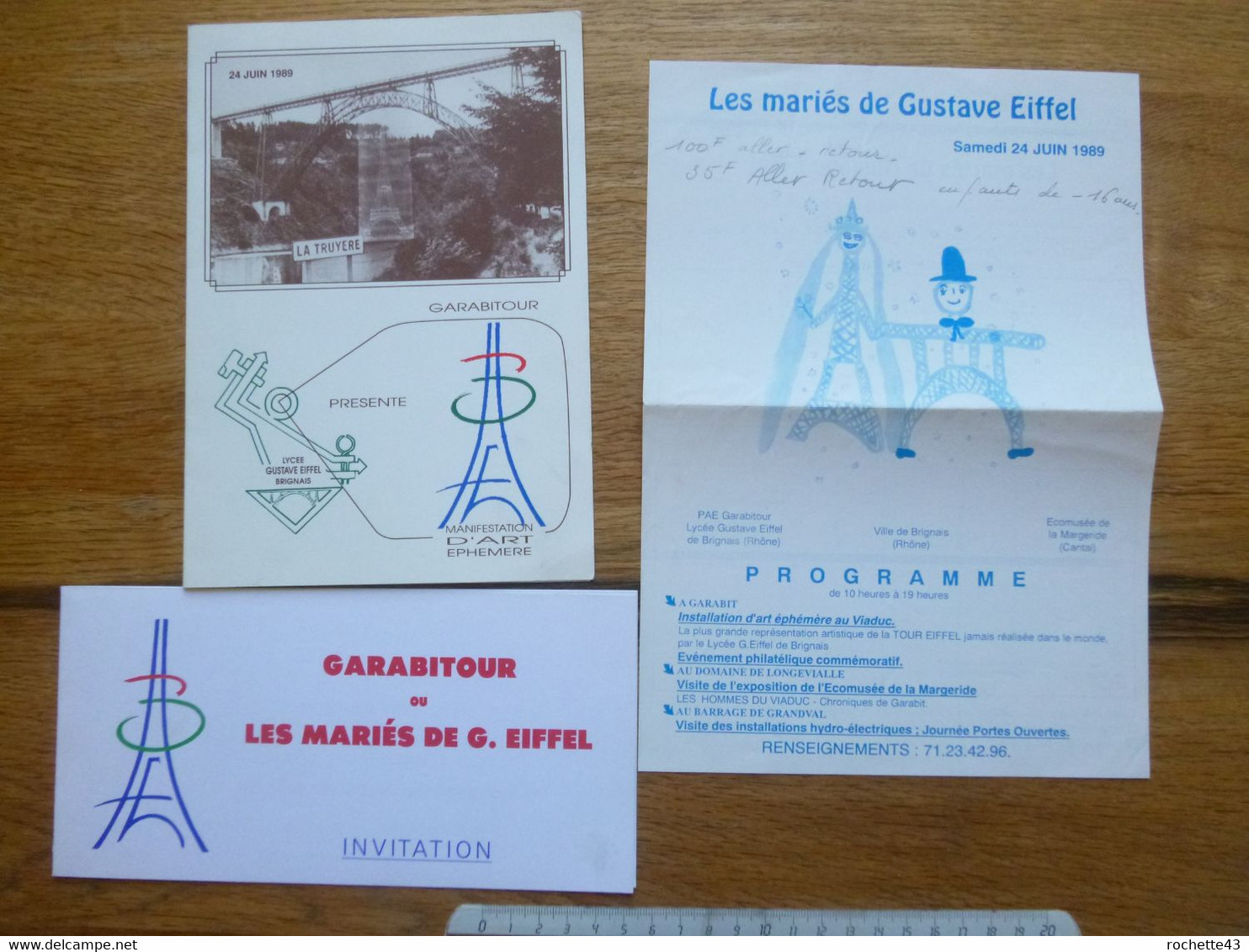 Garabitour - Viaduc De Garabit - Juin 1989 - Les Mariés De Gustave Eiffel - Programme