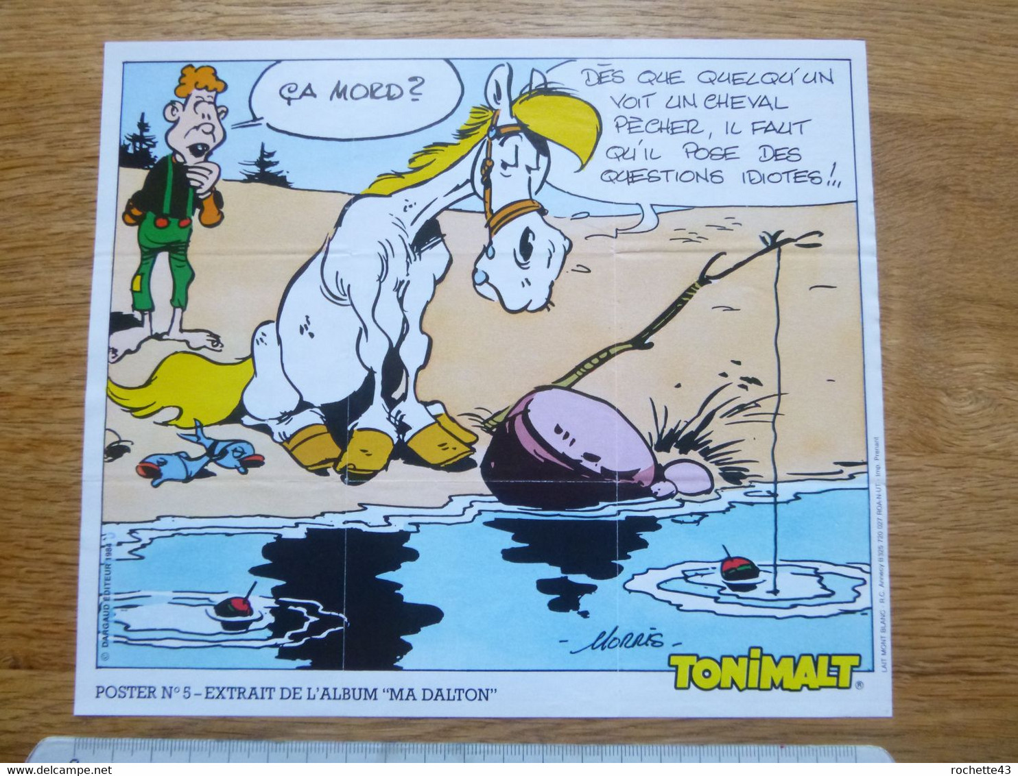 Poster LUCKY LUKE Publicite TONIMALT 1984 Document Original - Illustrateur MORRIS - N° 5 - Une Idée Lumineuse - Lucky Luke