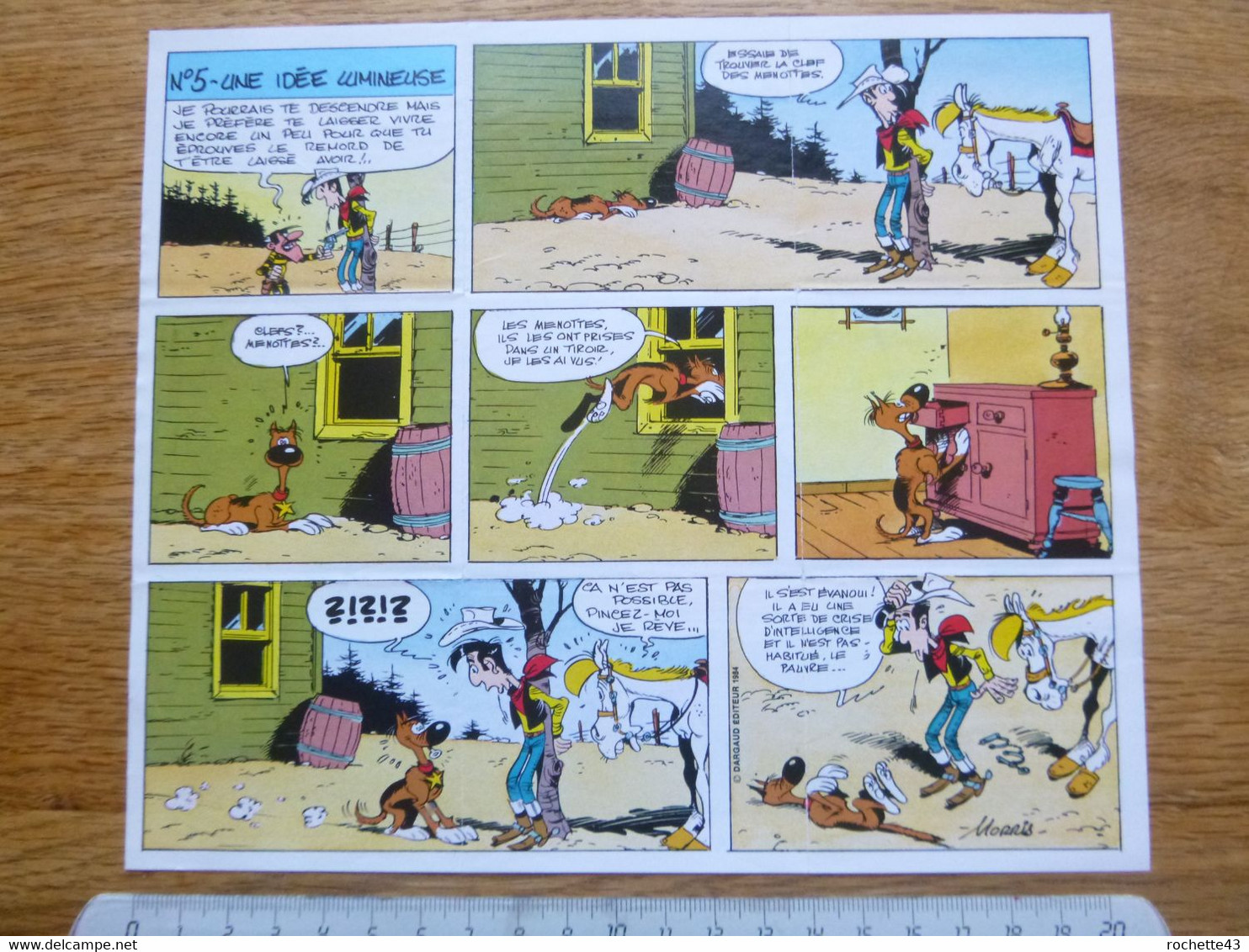 Poster LUCKY LUKE Publicite TONIMALT 1984 Document Original - Illustrateur MORRIS - N° 5 - Une Idée Lumineuse - Lucky Luke