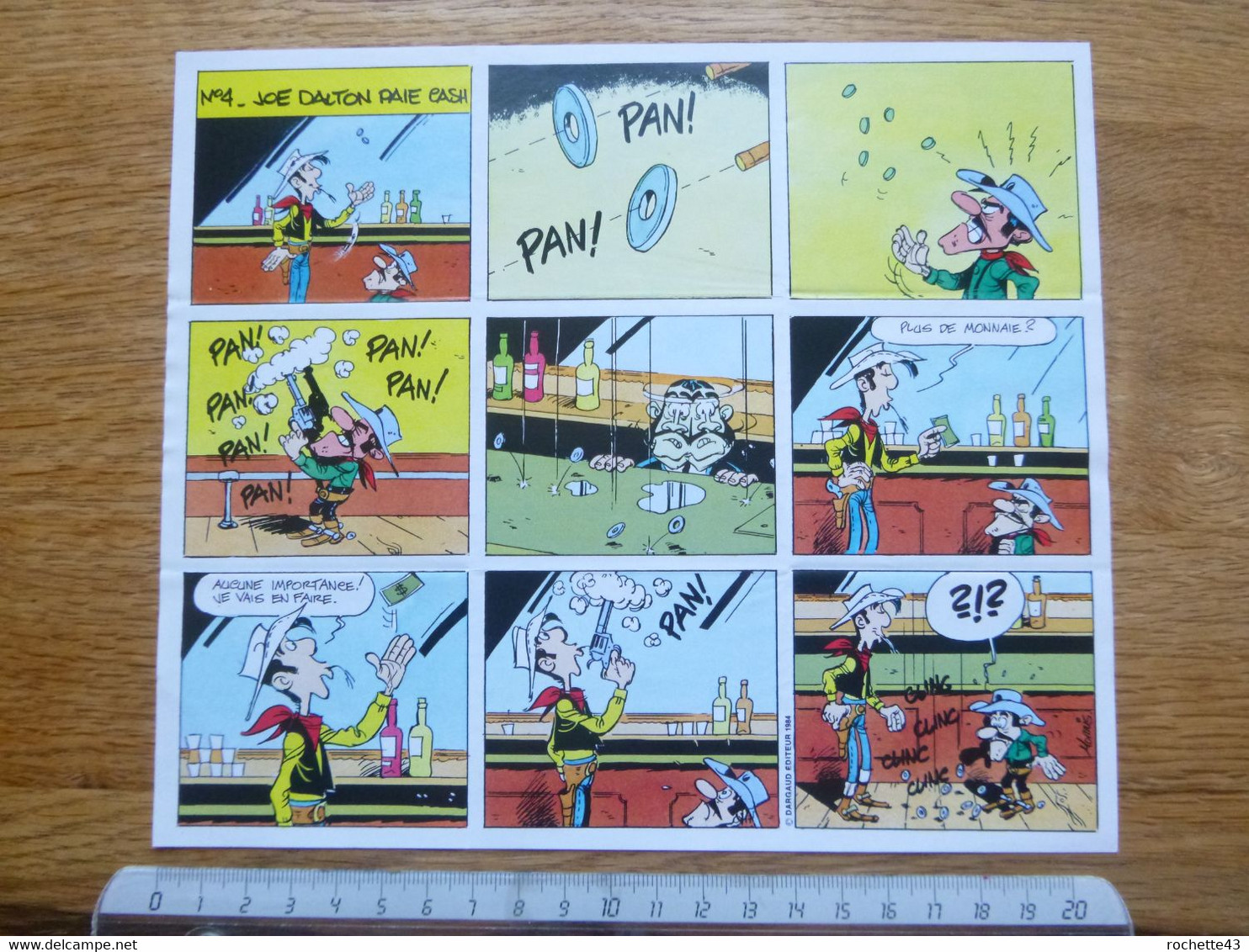 Poster LUCKY LUKE Publicite TONIMALT 1984 Document Original - Illustrateur MORRIS - N° 4 - Joe Dalton Paie Cash - Lucky Luke