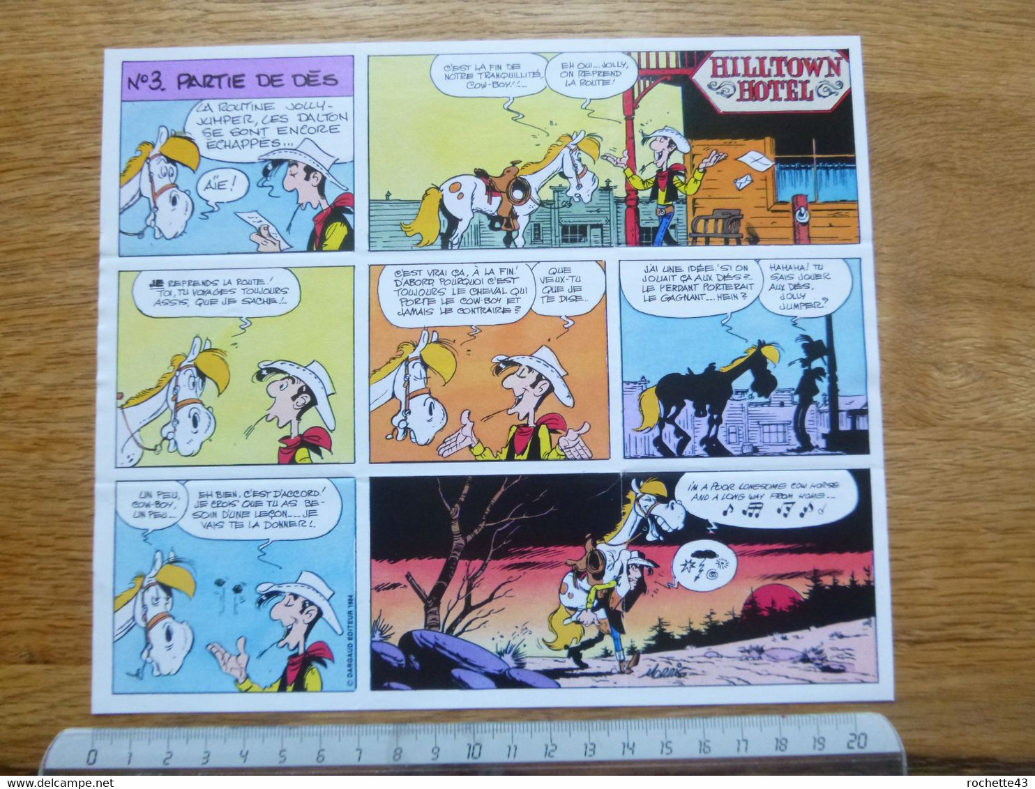 Poster LUCKY LUKE Publicite TONIMALT 1984 Document Original - Illustrateur MORRIS - N° 3 - Partie De Dés - Lucky Luke