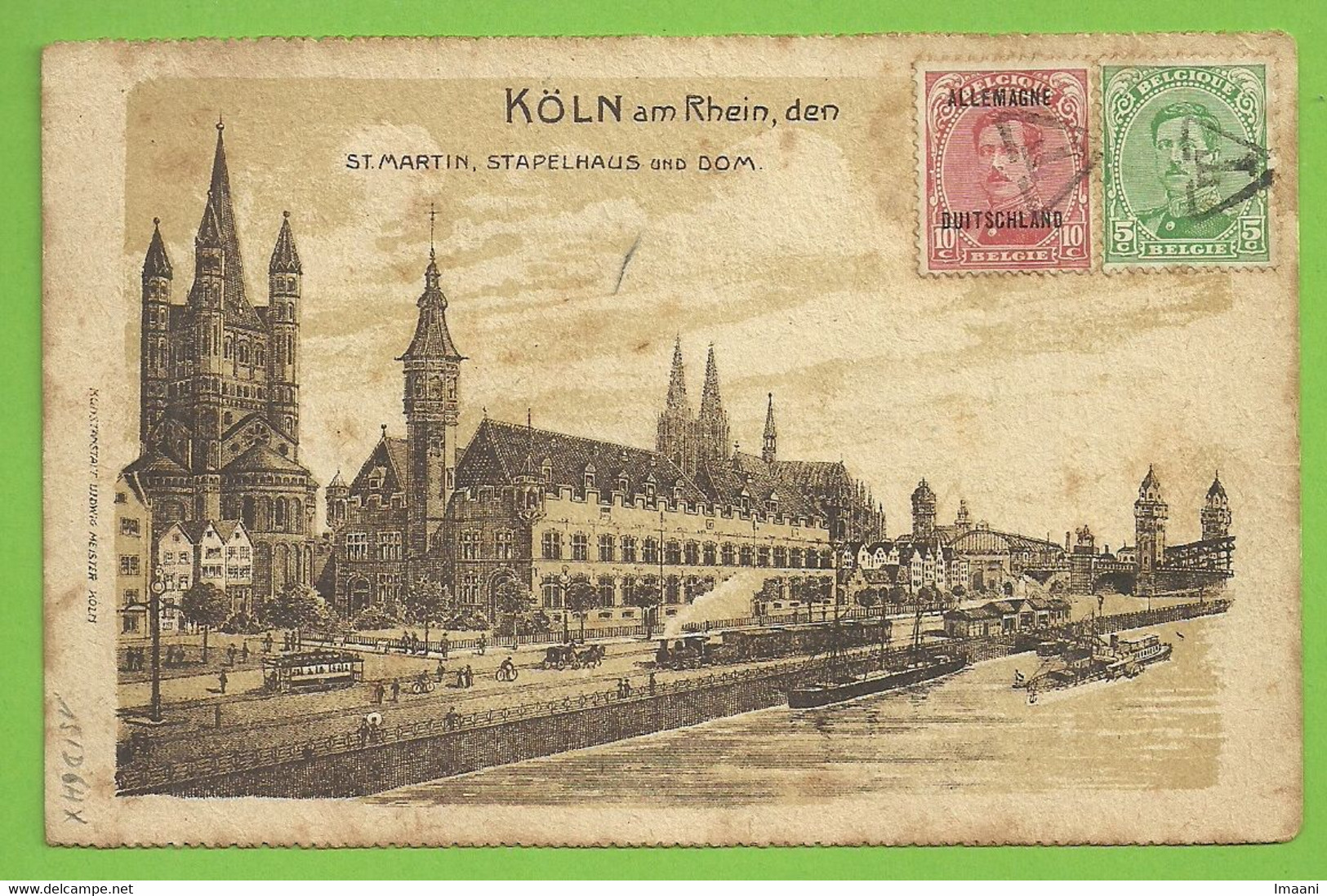 137+BZ 42 Op Kaart (Koln) Stempel PMB 6 Op 29/6/20 Naar PARIS,(taxe) 20cent , Belgische Zegels Ontwaard "T" !!taxe (4261 - OC38/54 Belgian Occupation In Germany