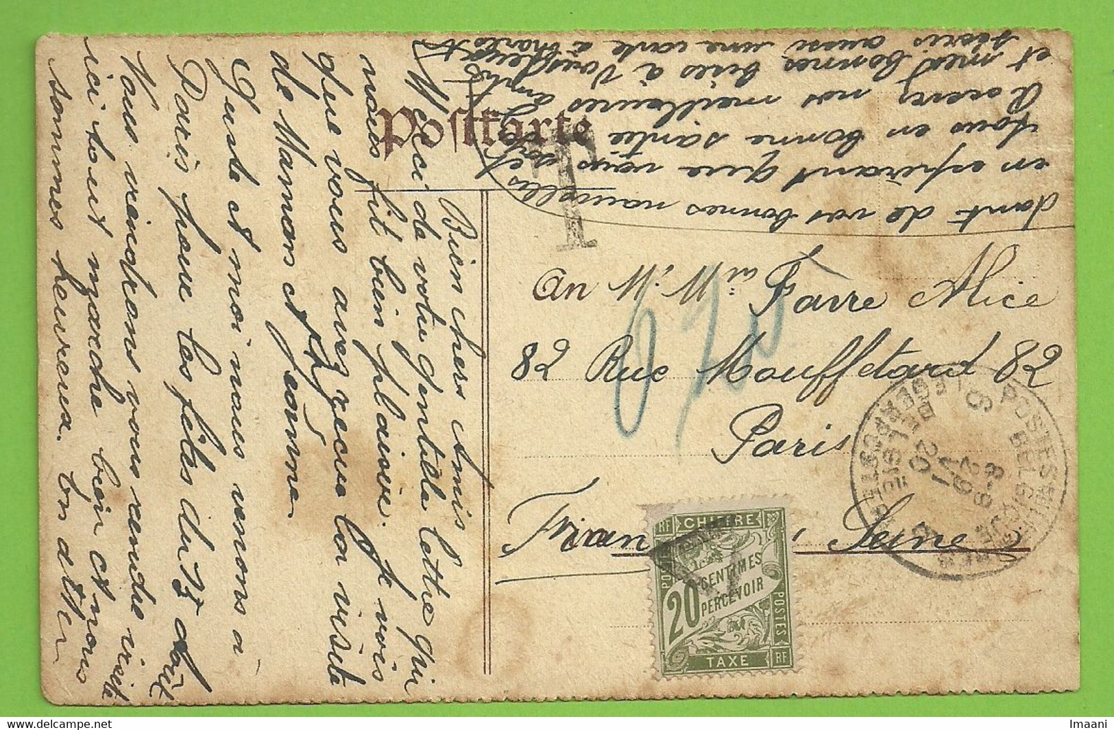 137+BZ 42 Op Kaart (Koln) Stempel PMB 6 Op 29/6/20 Naar PARIS,(taxe) 20cent , Belgische Zegels Ontwaard "T" !!taxe (4261 - OC38/54 Occupation Belge En Allemagne