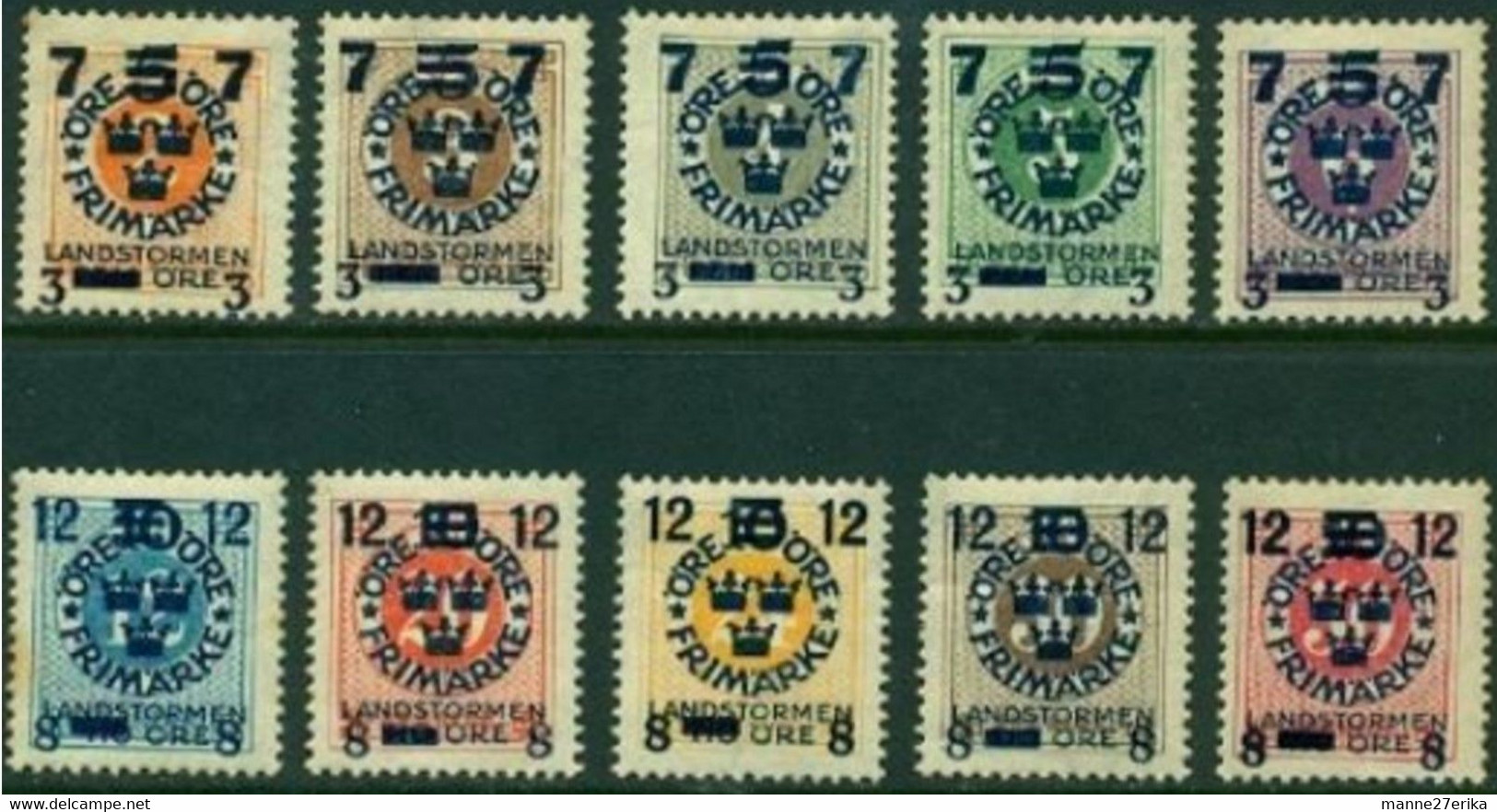 -Sweden-1918-"Overprinted Charity Issue" MH (*) - Unused Stamps