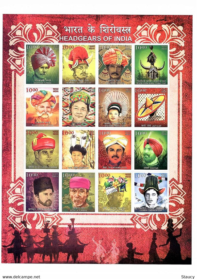 INDIA 2017 Headgears Of India Full Sheetlet MNH - Autres & Non Classés