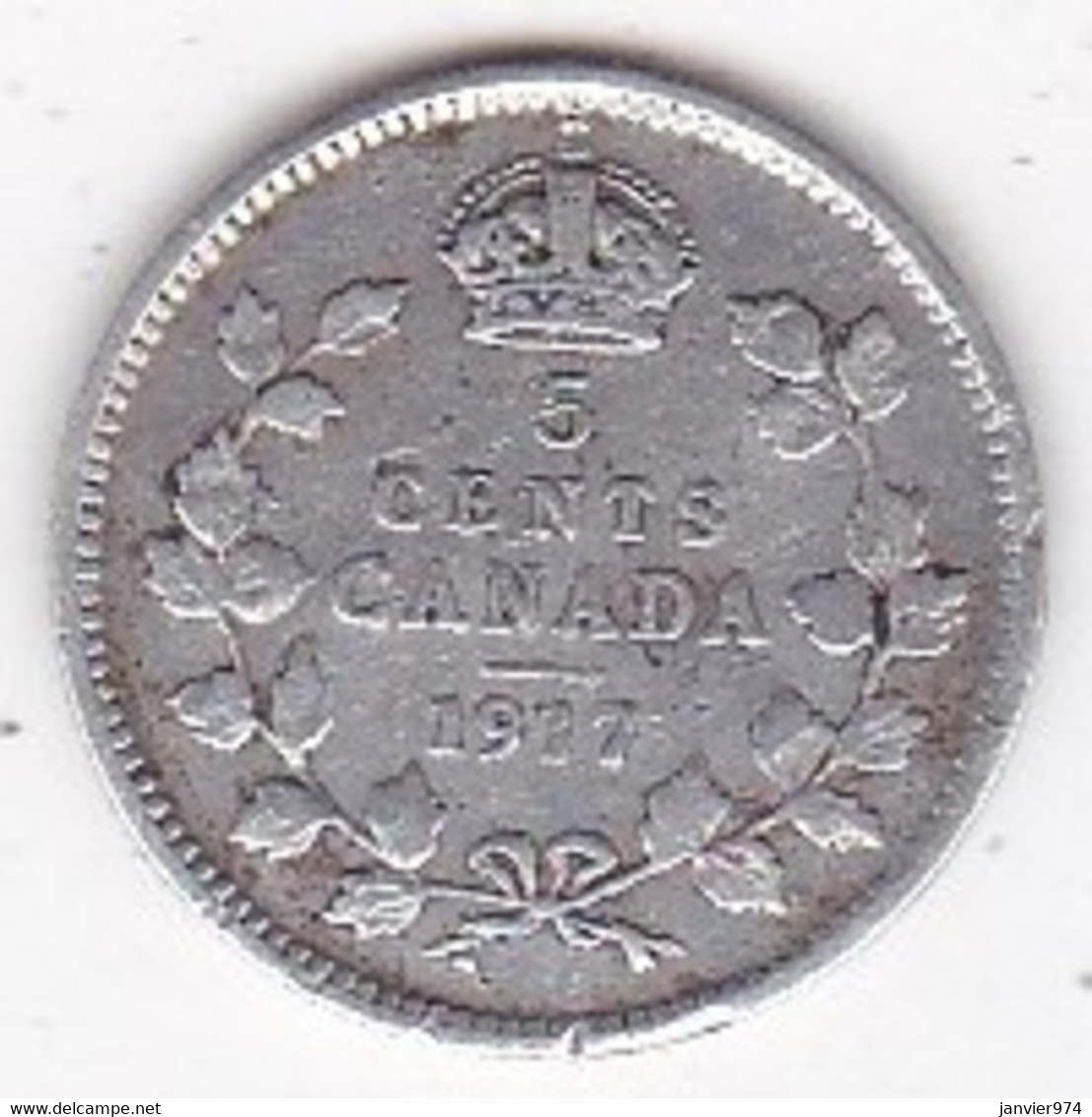 Canada, 5 Cents 1917  , George V, En Argent, KM# 22 - Canada