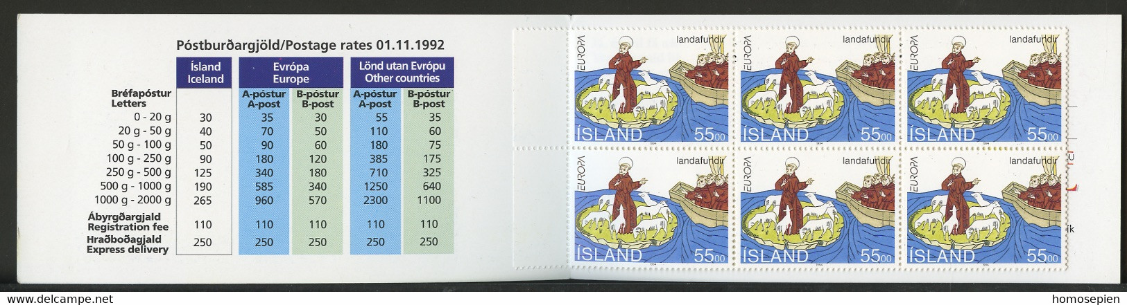 Islande - Island - Iceland Carnet 1994 Y&T N°C754 - Michel N°MH801 *** - 55k EUROPA - Booklets