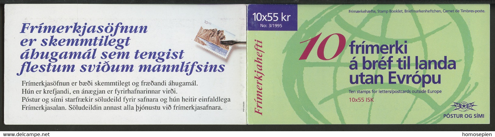 Islande - Island - Iceland Carnet 1995 Y&T N°C778 - Michel N°MH827 *** - 55k EUROPA - Booklets