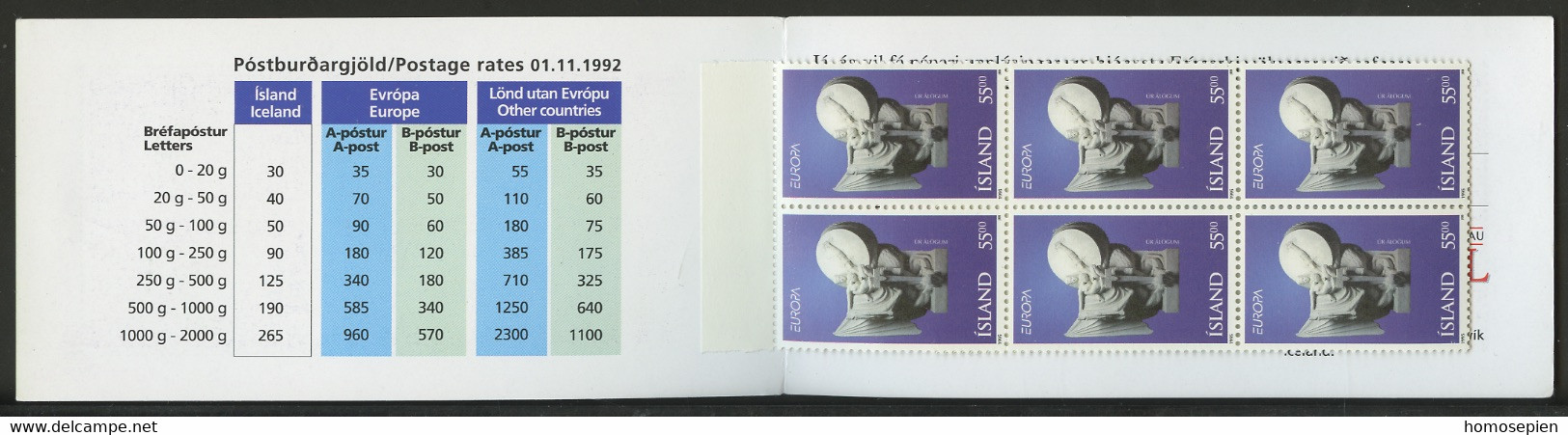 Islande - Island - Iceland Carnet 1995 Y&T N°C778 - Michel N°MH827 *** - 55k EUROPA - Booklets