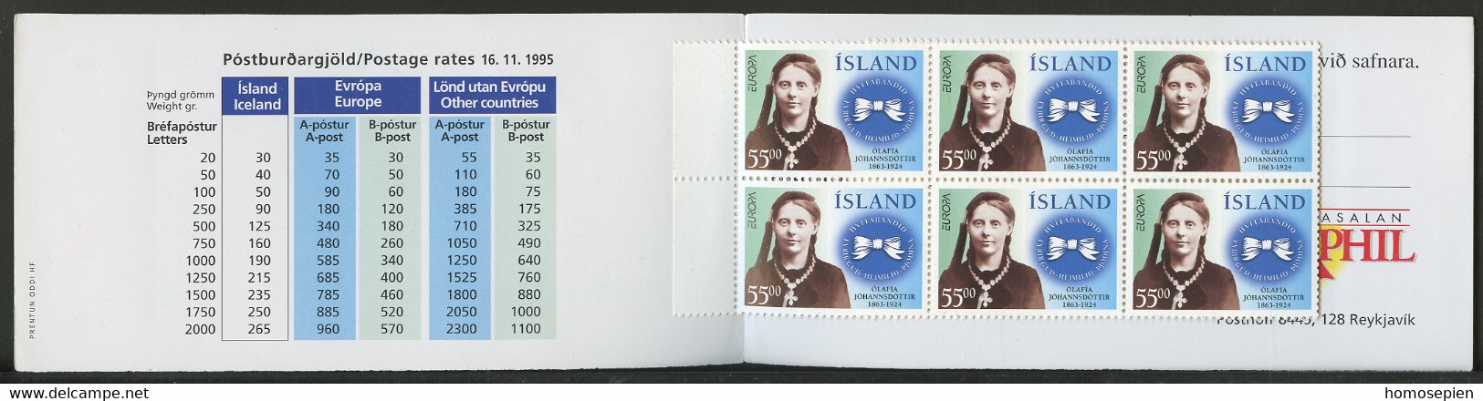 Islande - Island - Iceland Carnet 1996 Y&T N°C798 - Michel N°MH845 *** - 55k EUROPA - Booklets