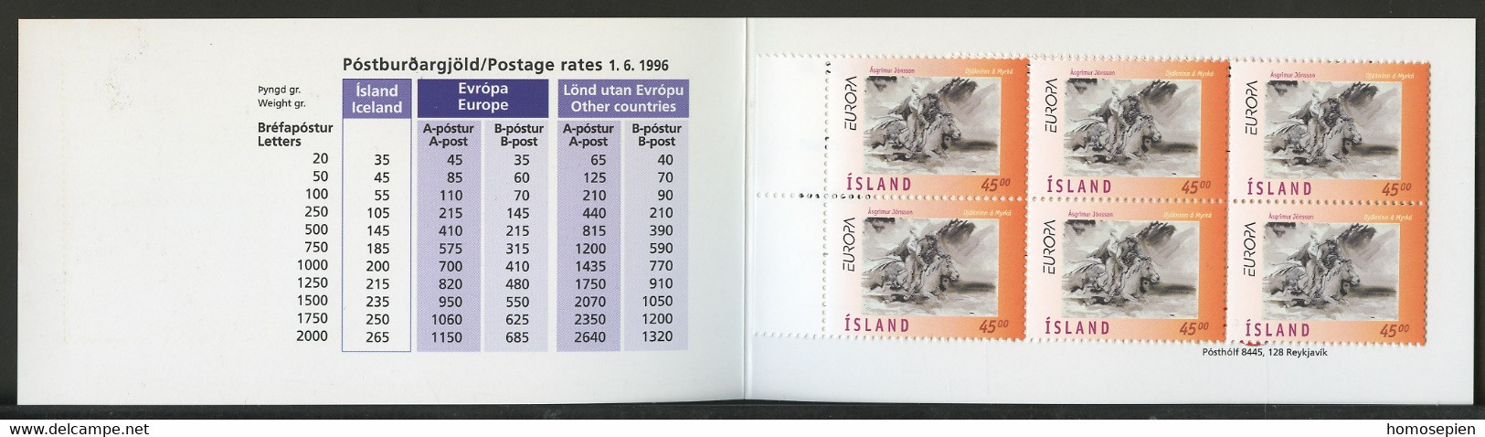 Islande - Island - Iceland Carnet 1997 Y&T N°C825 - Michel N°MH872 *** - 45k EUROPA - Booklets