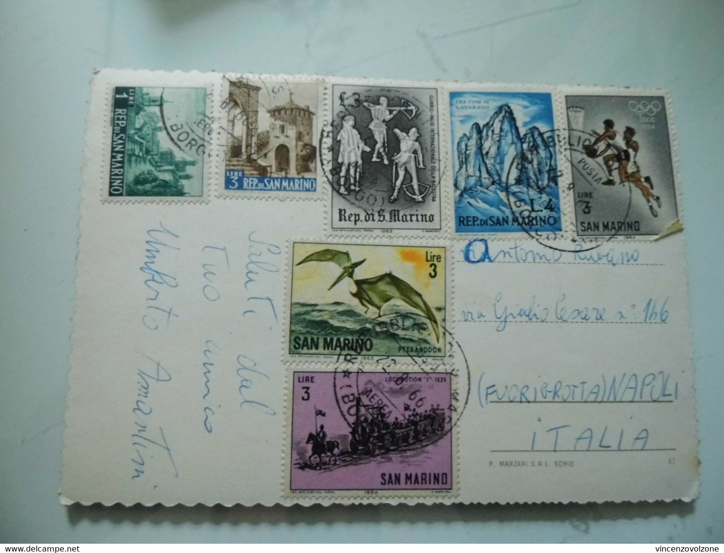 Cartolina Viaggiata "Repubblica Di S. Marino" 1966 - San Marino