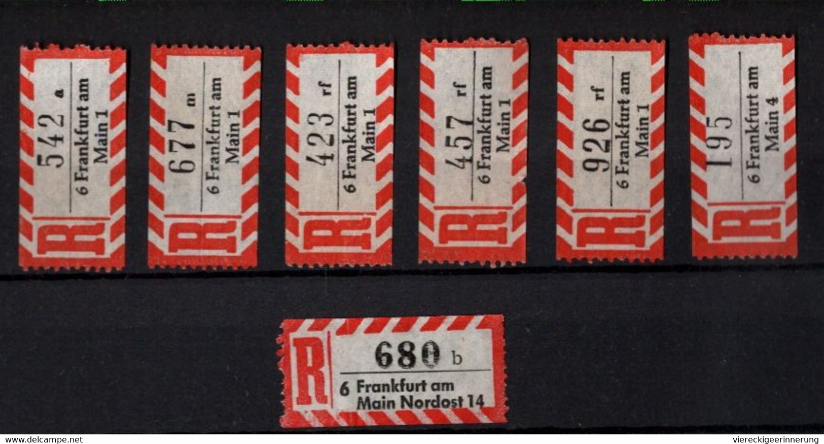 ! Gutes Lot Von 1950 R-Zetteln Aus Frankfurt Am Main, 6000, Einschreibezettel - R- Und V-Zettel