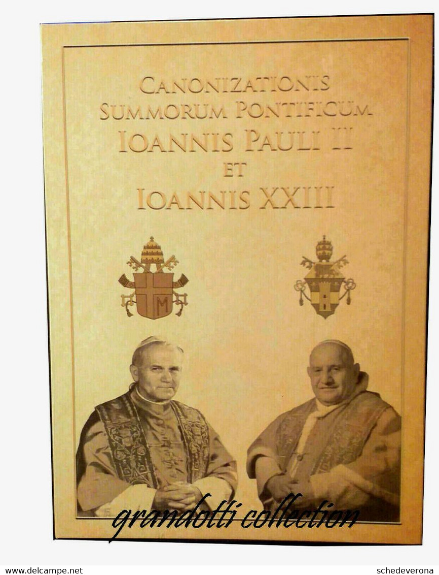 CANONIZZAZIONE PAPA GIOVANNI XXIII E GIOVANNI PAOLO II SERIE MEDAGLIE SET PROOF - Adel