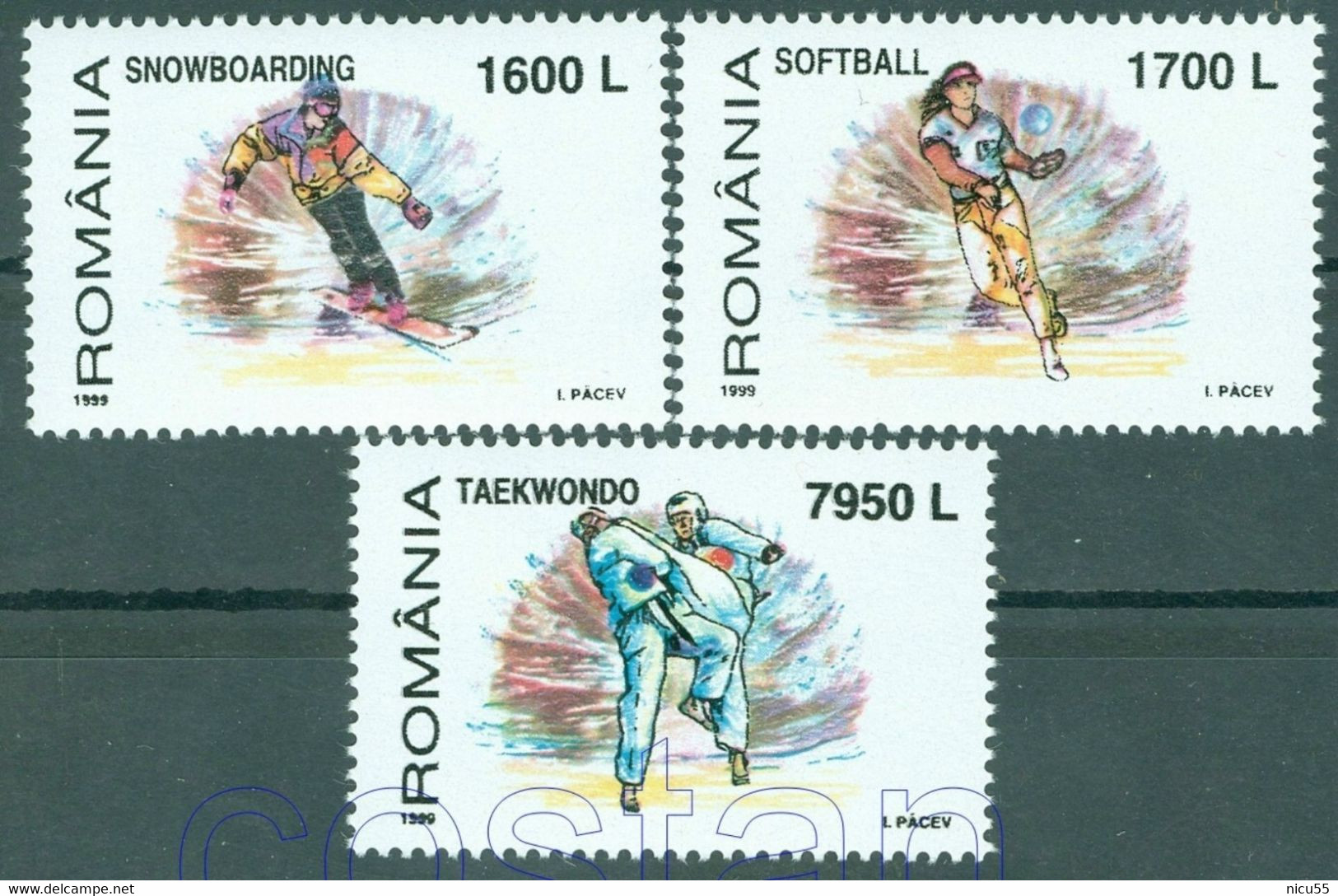 1999 Taekwondo/Tae Kwon Do,Softball,Snowboarding,New Olympic SPORTS,Romania,Mi.5441/Y.4568,MNH - Non Classés