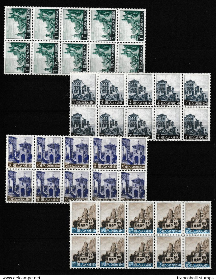 S33591 DEALER STOCK SAN MARINO 1961 MNH Vedute 4v (X 10 SETS) - Collections, Lots & Series