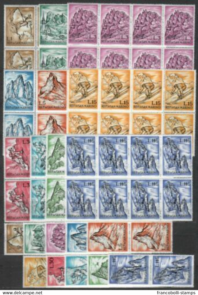 S32697 DEALER STOCK SAN MARINO MNH 1962 Mountains 10v 10 SETS - Collections, Lots & Series
