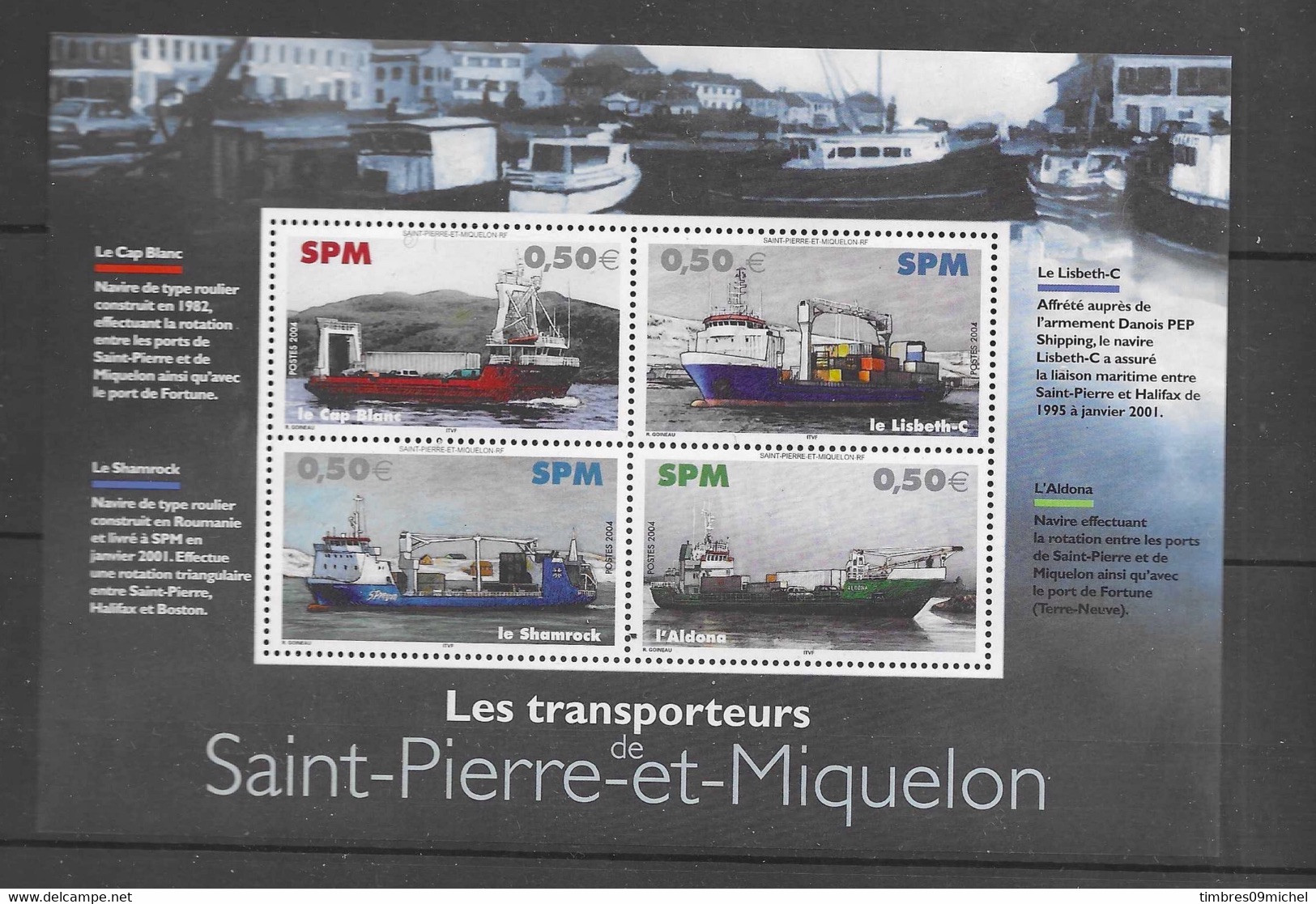 Saint-Pierre-et-Miquelon Bloc Feuillet N°10 ** Neuf Sans Charnière Les Navires Transporteurs De Saint Pierre Et Miquelon - Blokken & Velletjes