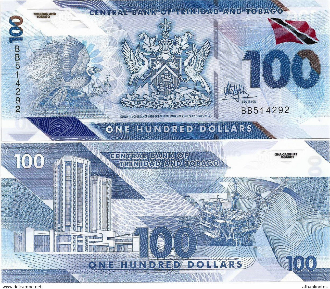 TRINIDAD & TOBAGO       100 Dollars       P-W65       2019       UNC - Trinité & Tobago