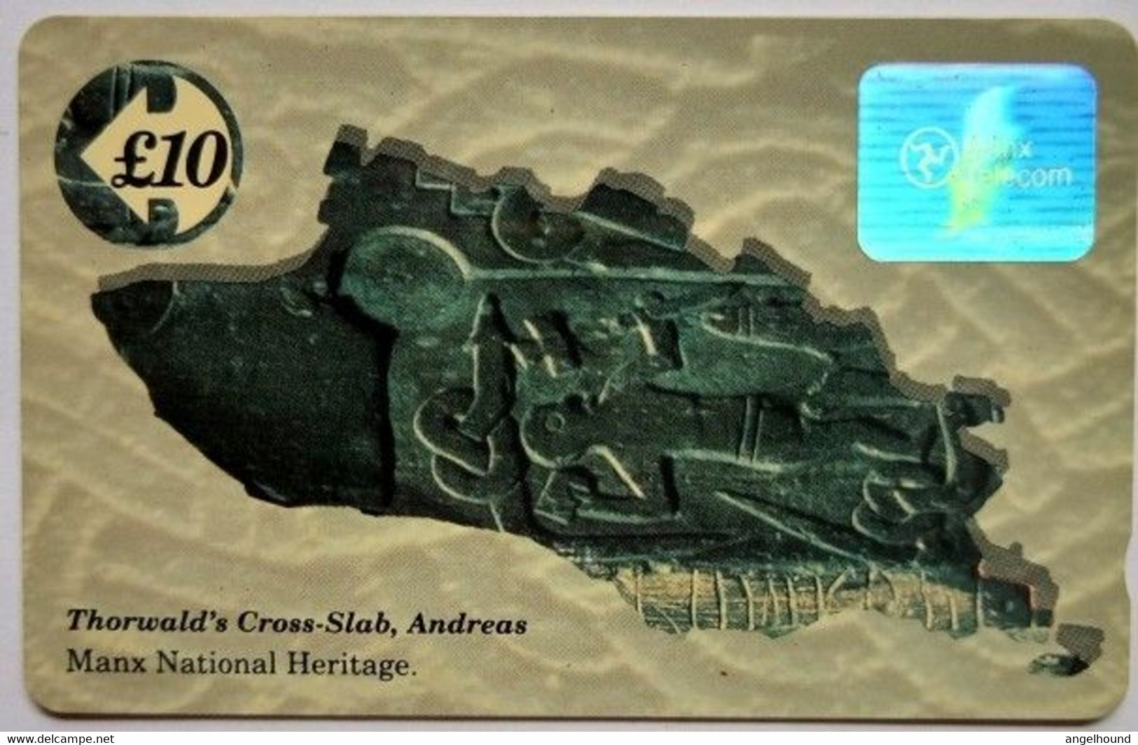 Isle Of Man £10  " Thorwald's  Cross- Slab . Andreas " - Isla De Man