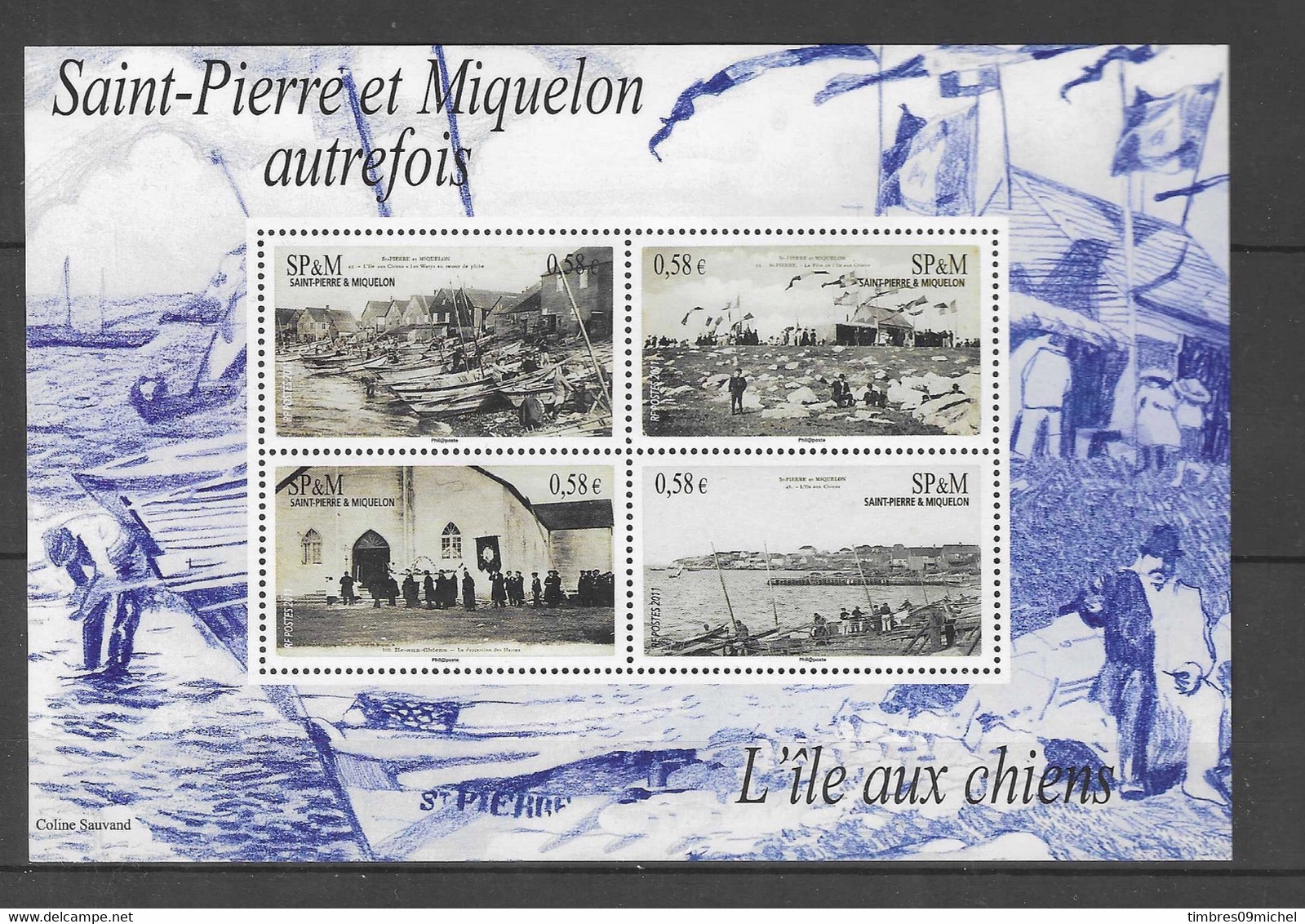 Saint-Pierre-et-Miquelon Bloc Feuillet N°16 ** Neuf Sans Charnière  Saint Pierre Et Miquelon Autrefois - Blokken & Velletjes