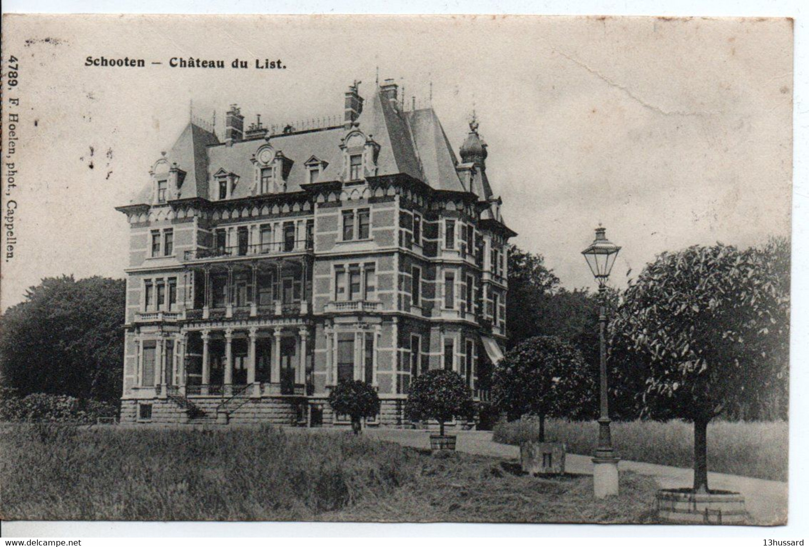 Carte Postale Ancienne Schooten - Château Du List - Schoten