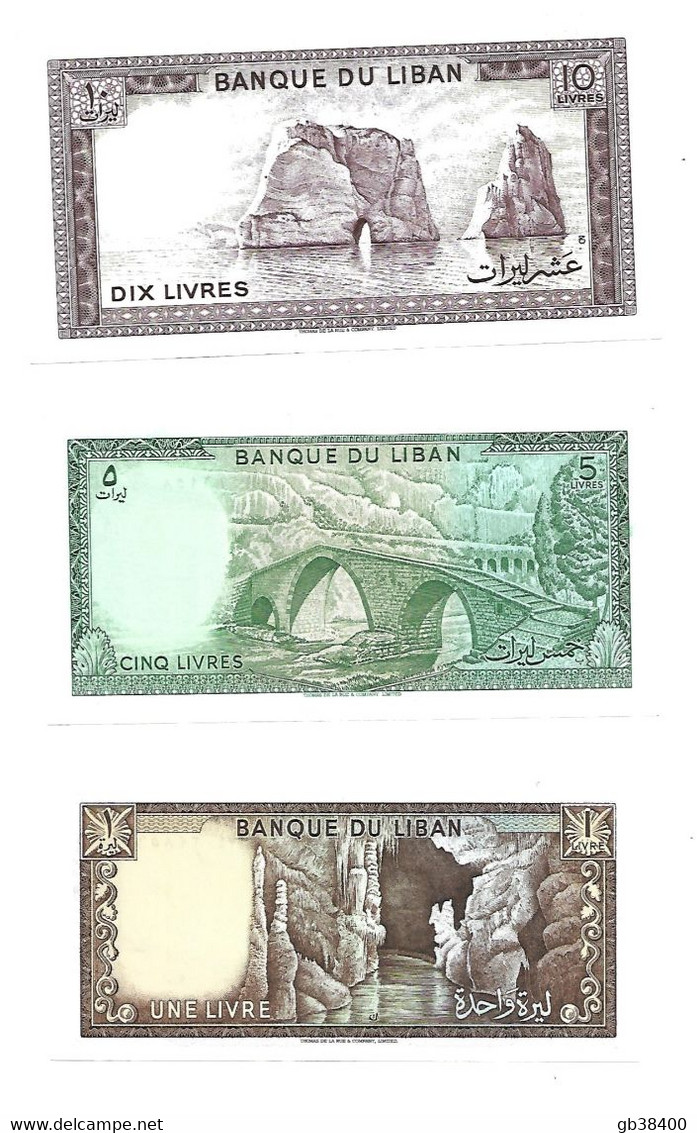 LIBAN 3 BILLETS NEUFS REF AO 120 - Liban