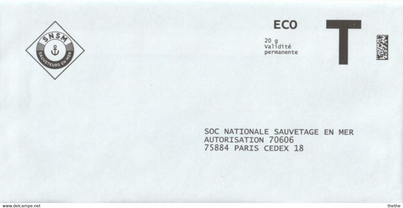 SNSM - SOC NATIONALE SAUVETAGE EN MER - ECO T - Cards/T Return Covers