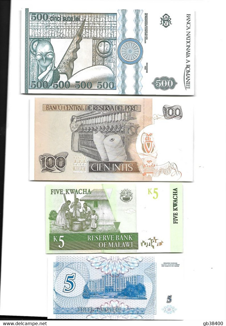 4 BILLETS DU MONDE REF 11.33 - Kiloware - Banknoten
