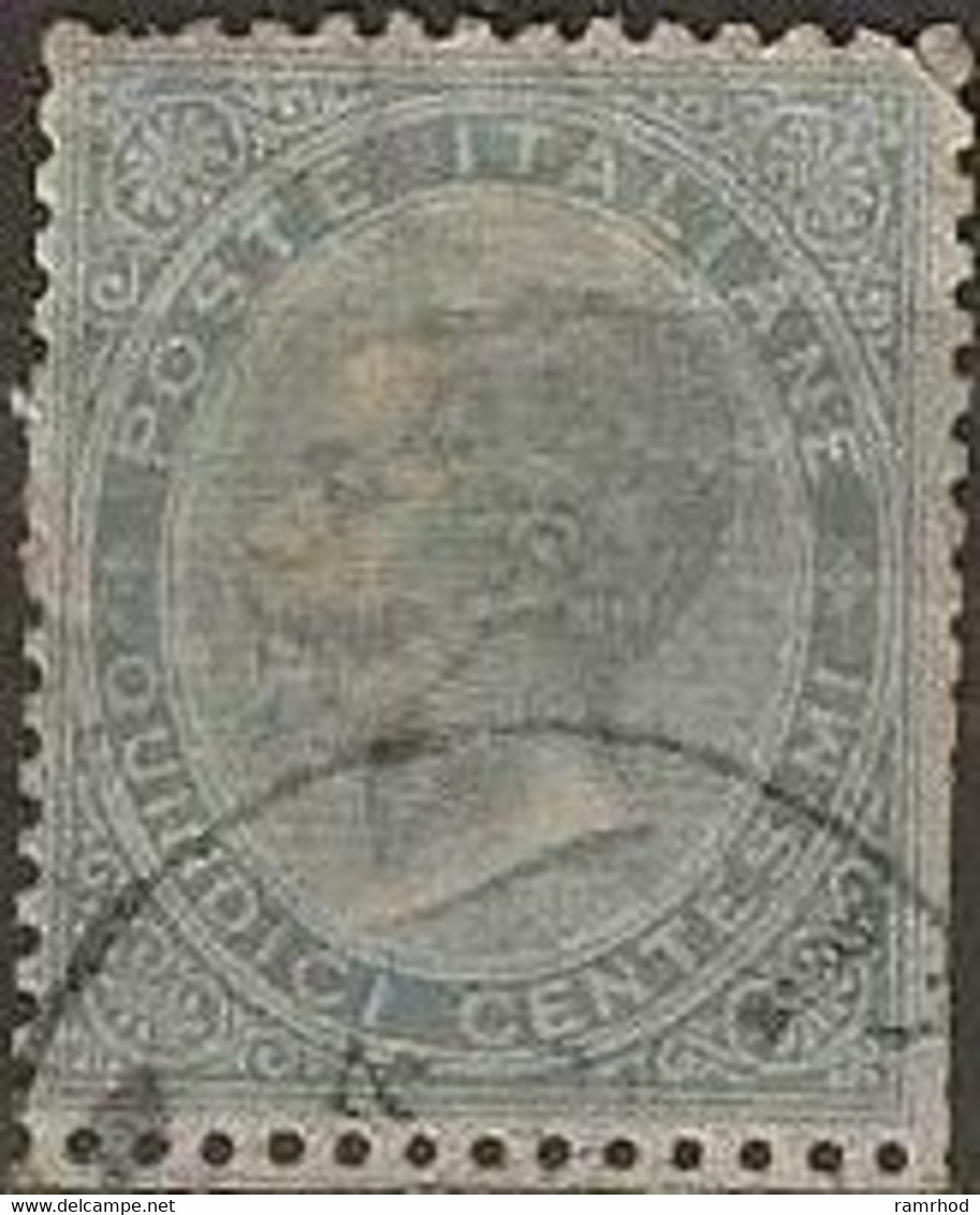 ITALY 1863 King Victor Emmanuel II - 15c. - Blue FU - Usati