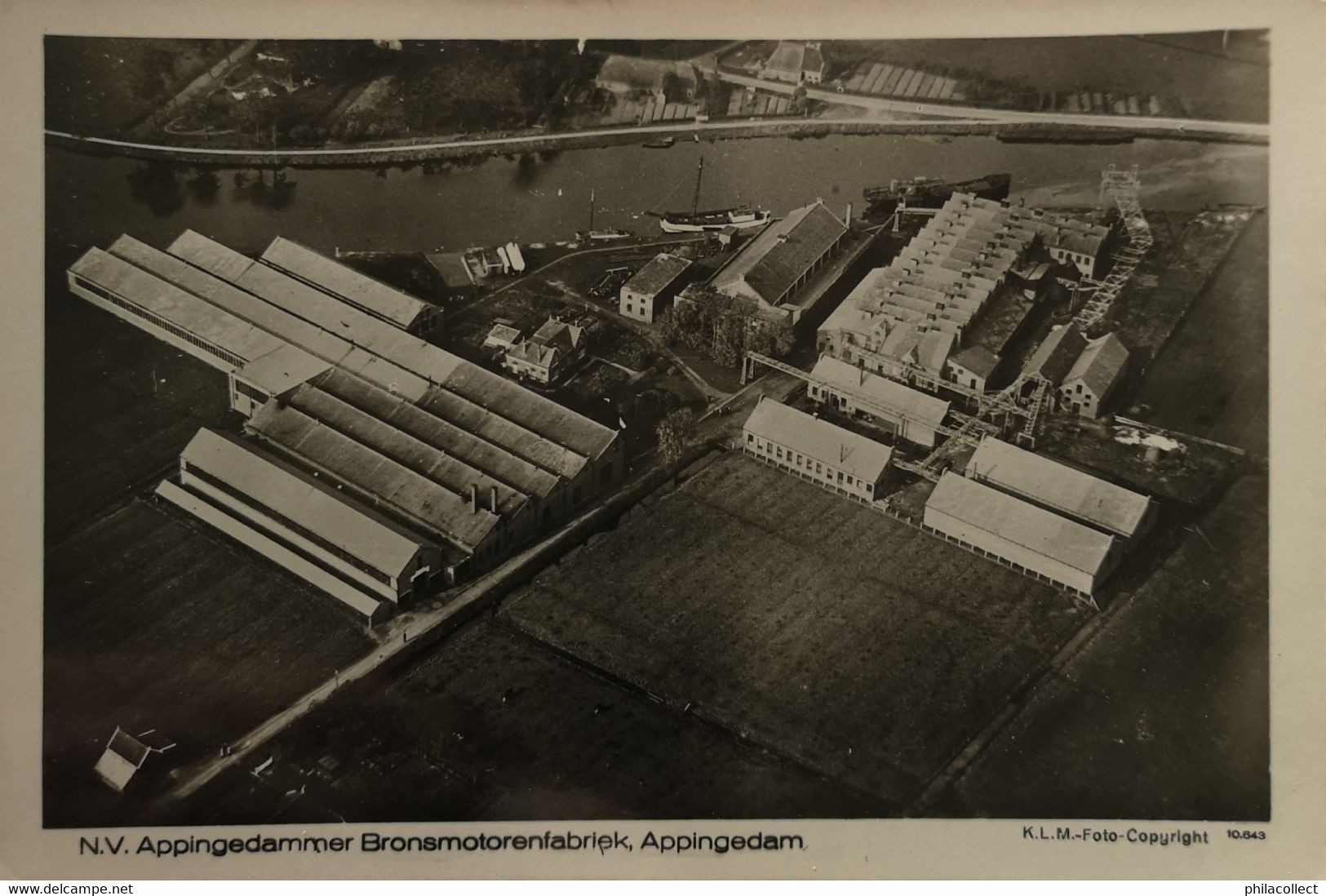 Appingedam (Grn.) KLM Luchtfoto // Bronsmotorenfabriek 19?? - Appingedam