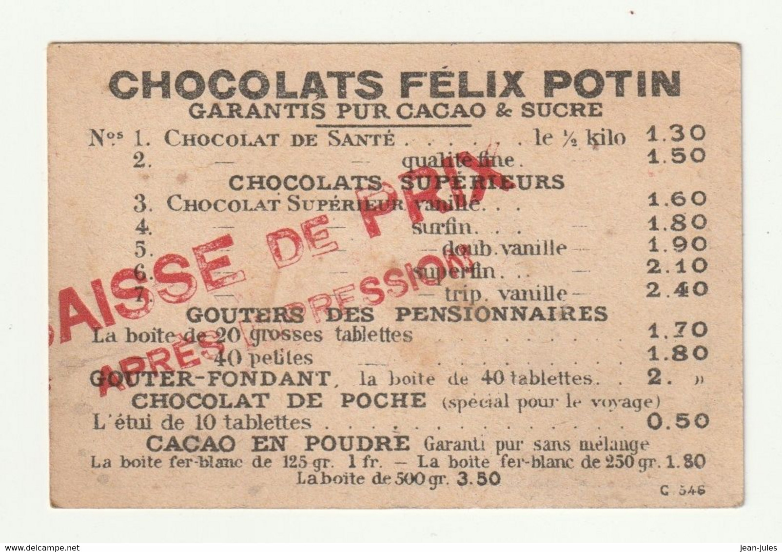Félix Potin - Chocolat - Le Petit Collectionneur - Timbre Poste 3 - Chocolat