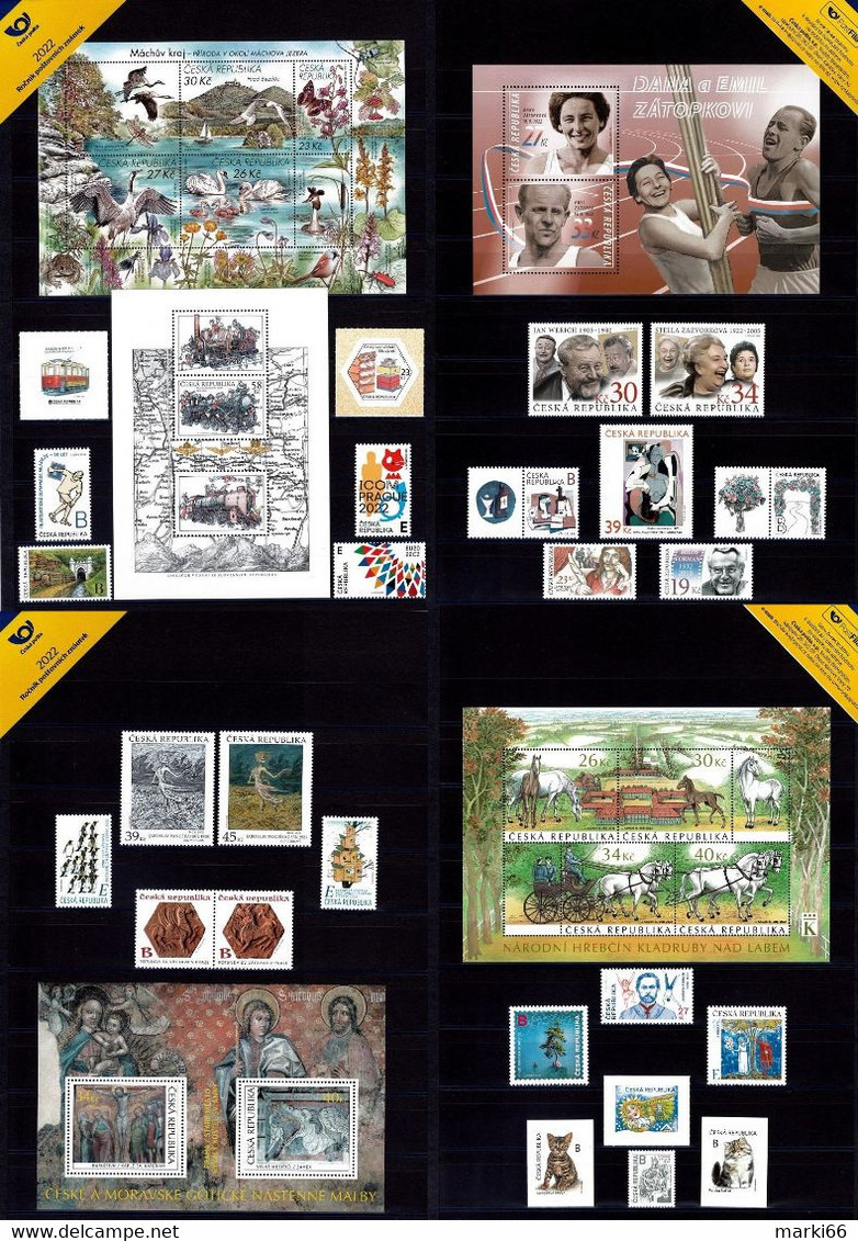 Czech Republic - 2022 - Complete Year Set - All Stamps And Souvenir Sheets Of The Year 2022 - Full Years