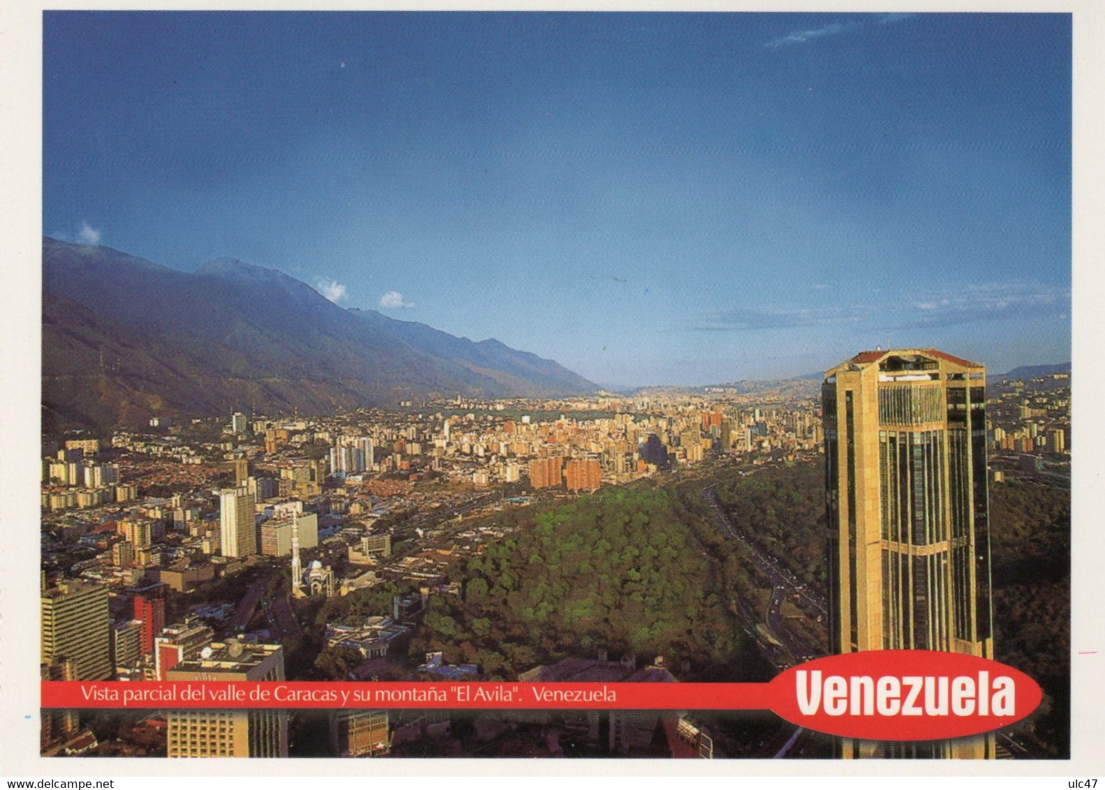 - VENEZUELA. - Vista Parcial Del Valle De Caracas Y Su Montana "El Avila". - Scan Verso - - Venezuela