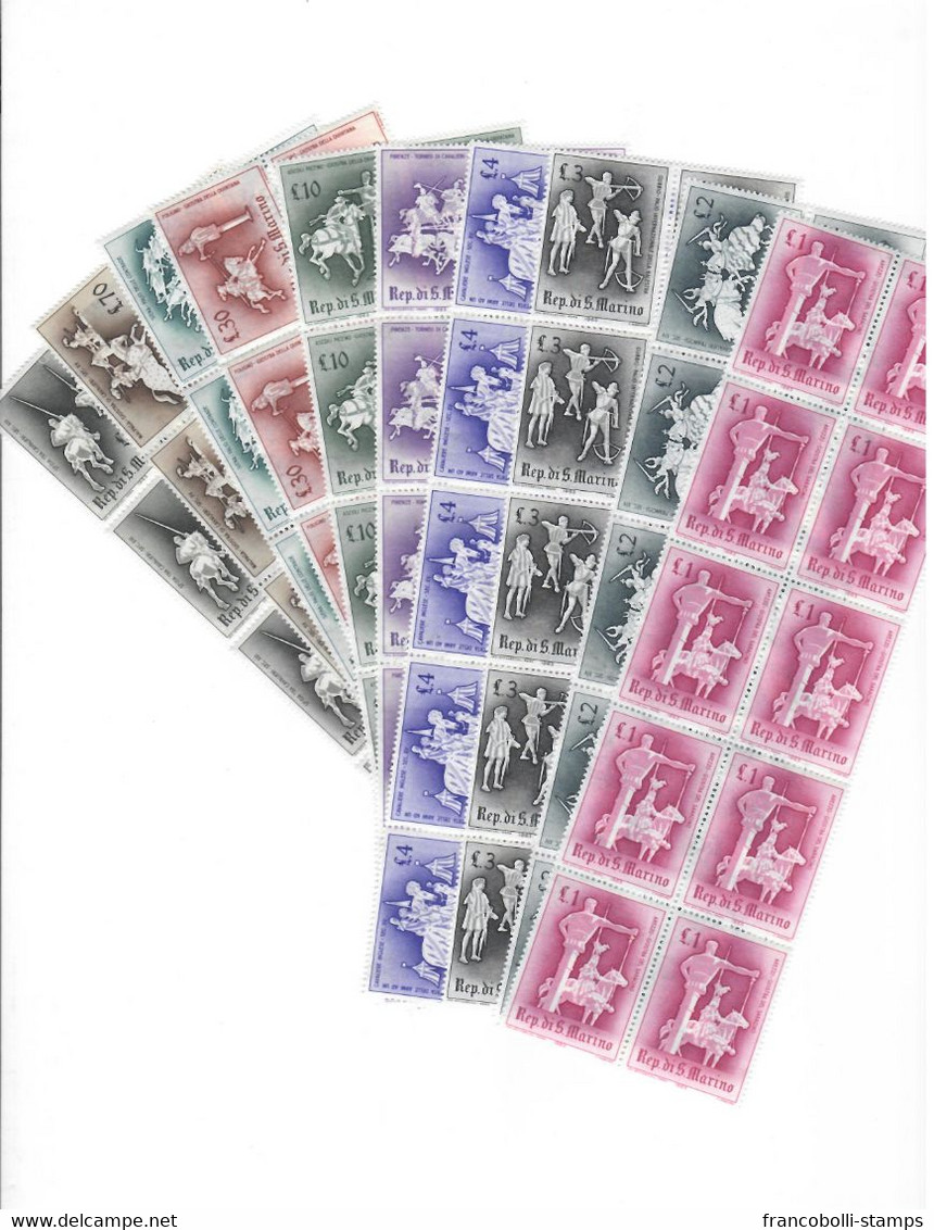 DEALER STOCK SAN MARINO MNH 1963 Medieval Tournaments 10v 10 SETS S32708 - Collections, Lots & Séries