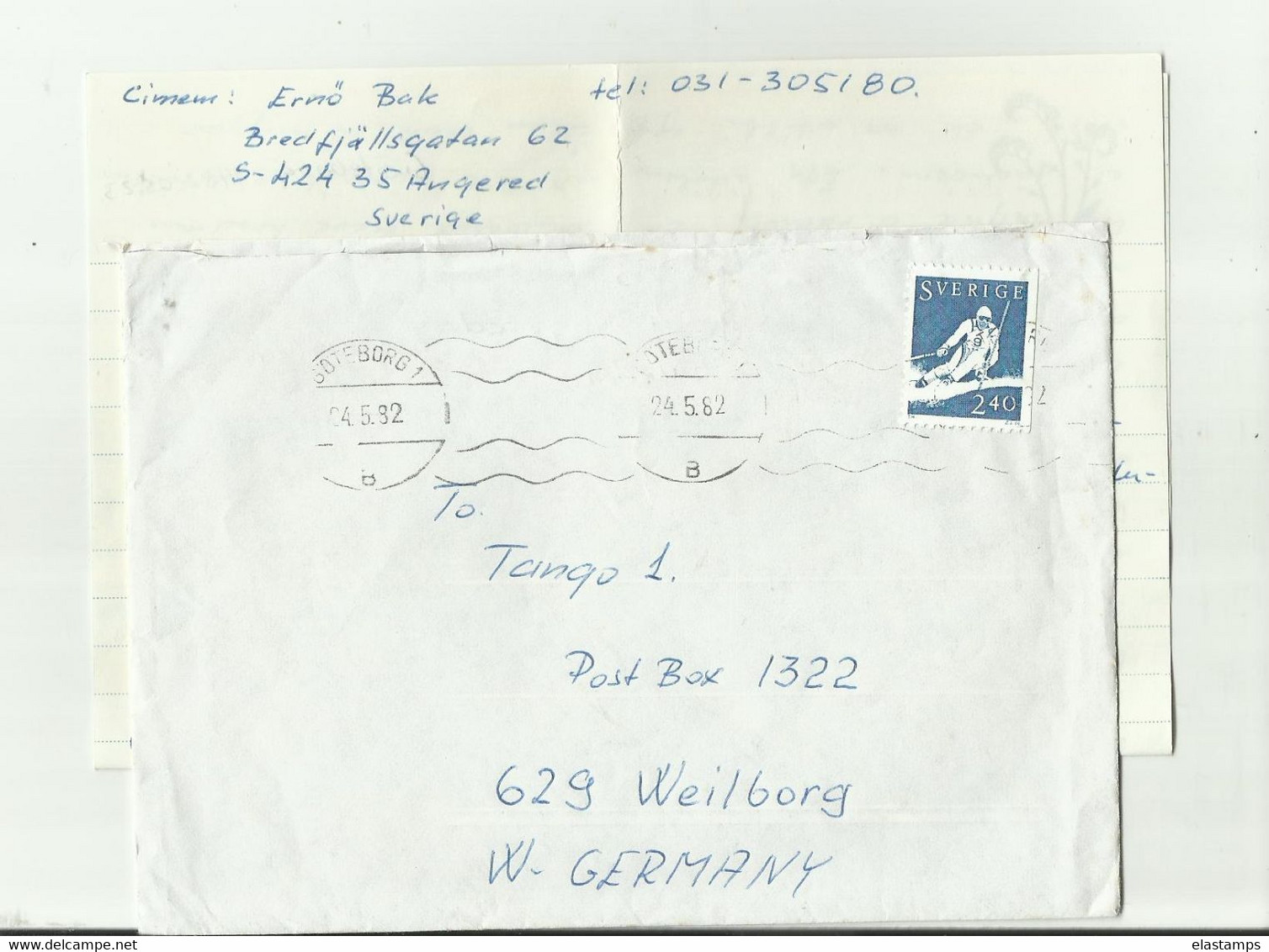 SCHWEDEN  CV 1982 +LETTER - Covers & Documents