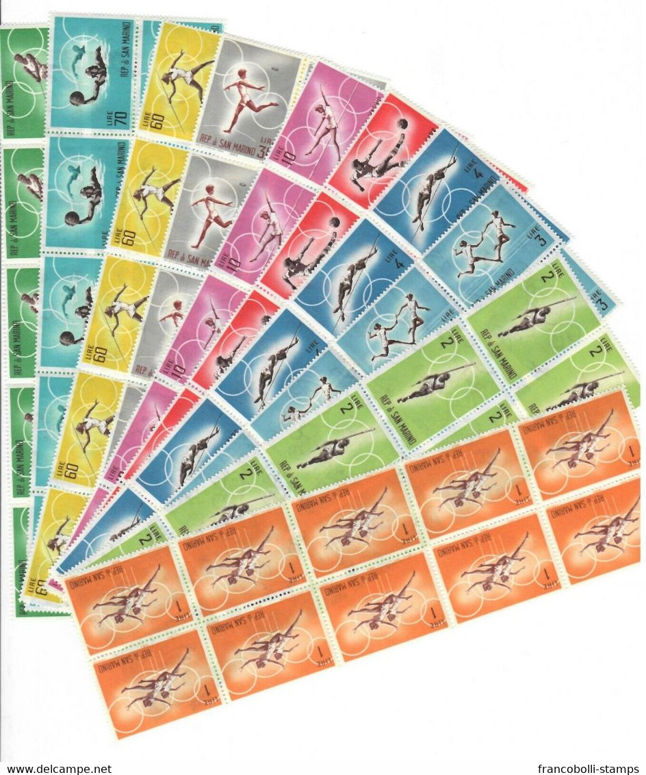 14372. Dealer Stock San Marino 1963 MNH -olympic 10v ( X 10 Sets) - Collections, Lots & Series