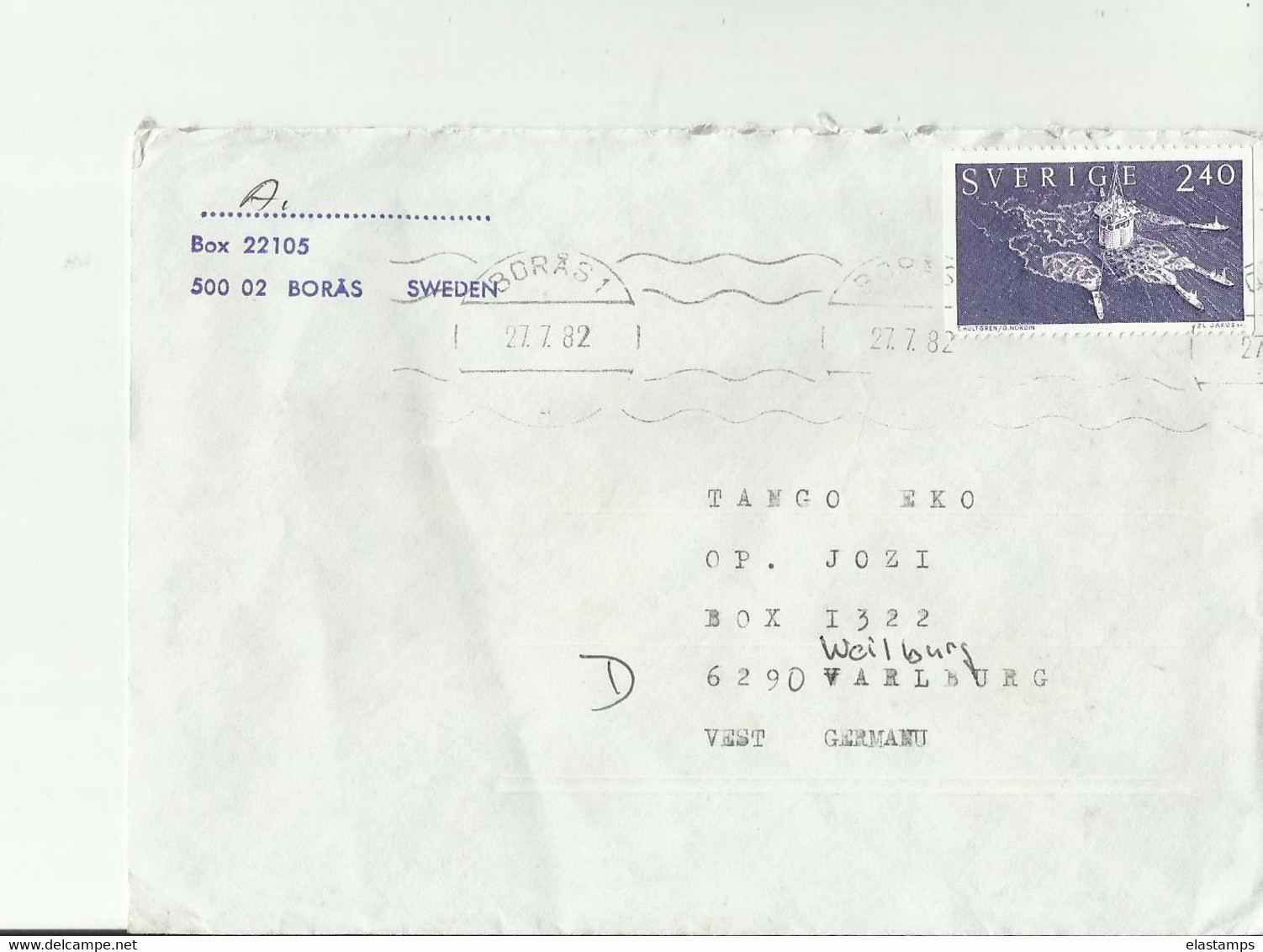 SVERIGE CV 1982 - Lettres & Documents