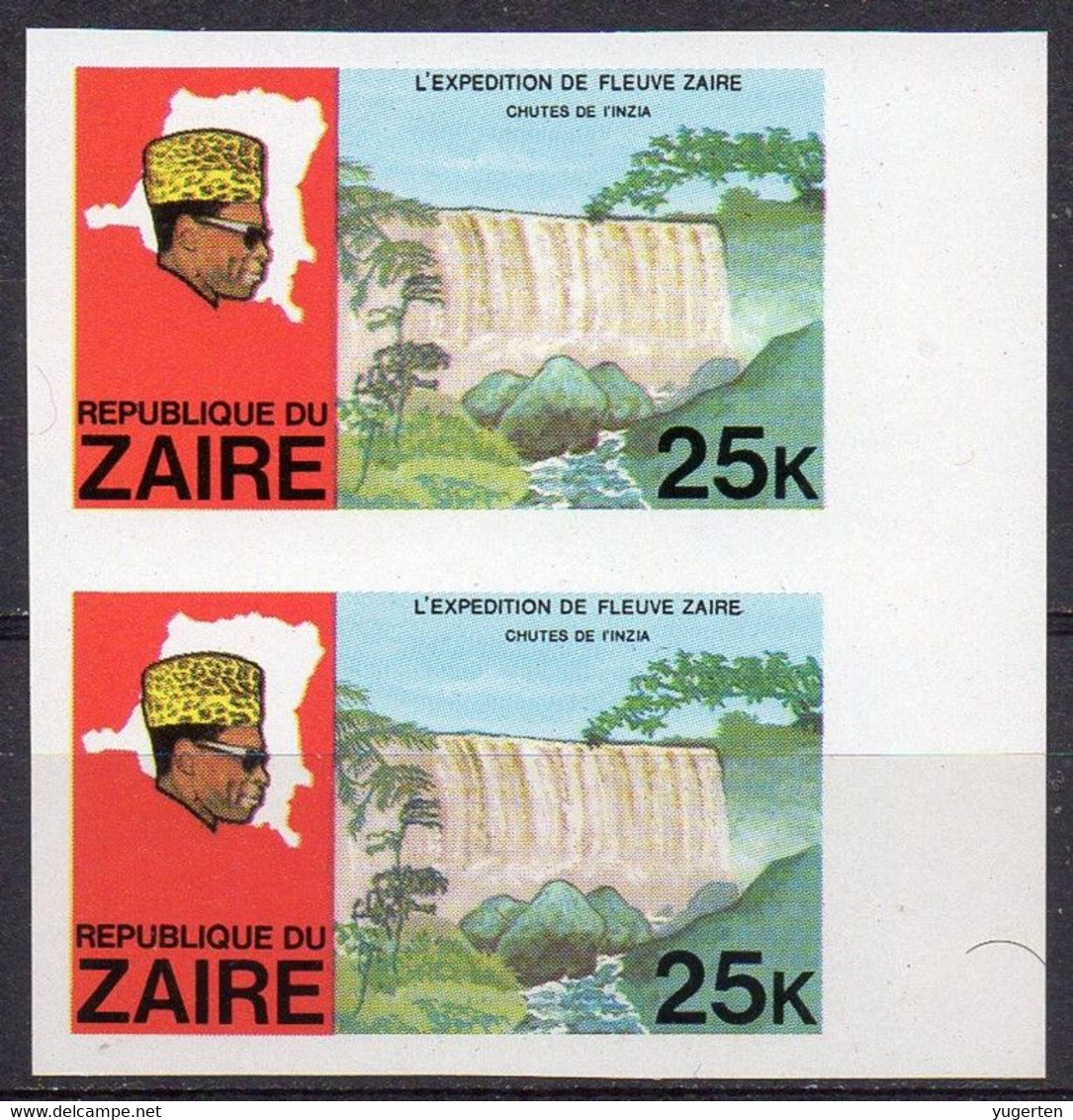 ZAÏRE 1979 - 2v - MNH - IMPERF - River Expedition - Inzia Falls - Rivierexpeditie - Inzia-watervallen Water - Wasser Eau - Wasser