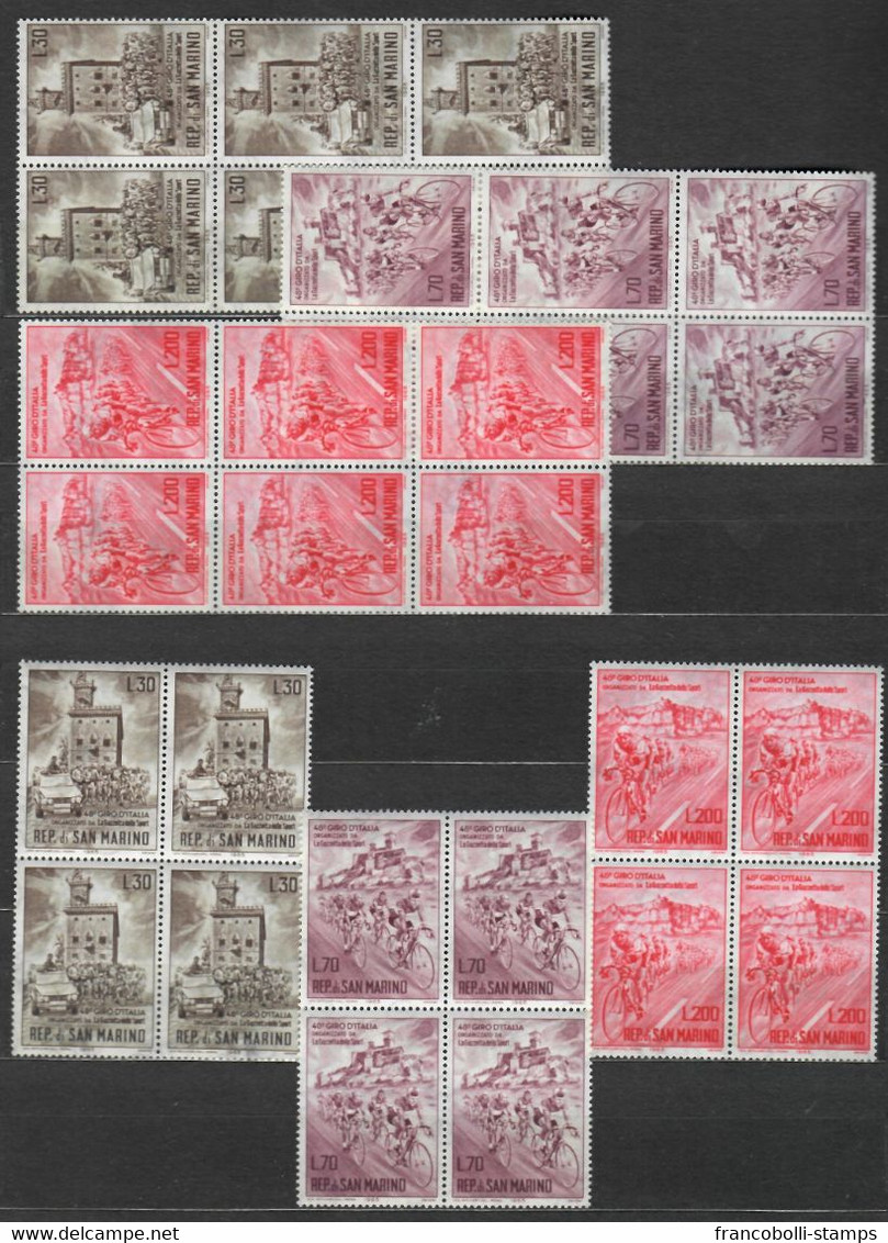 DEALER STOCK SAN MARINO MNH Nuovi 1965 Cycling 3v 10 SETS S32634 - Collections, Lots & Séries